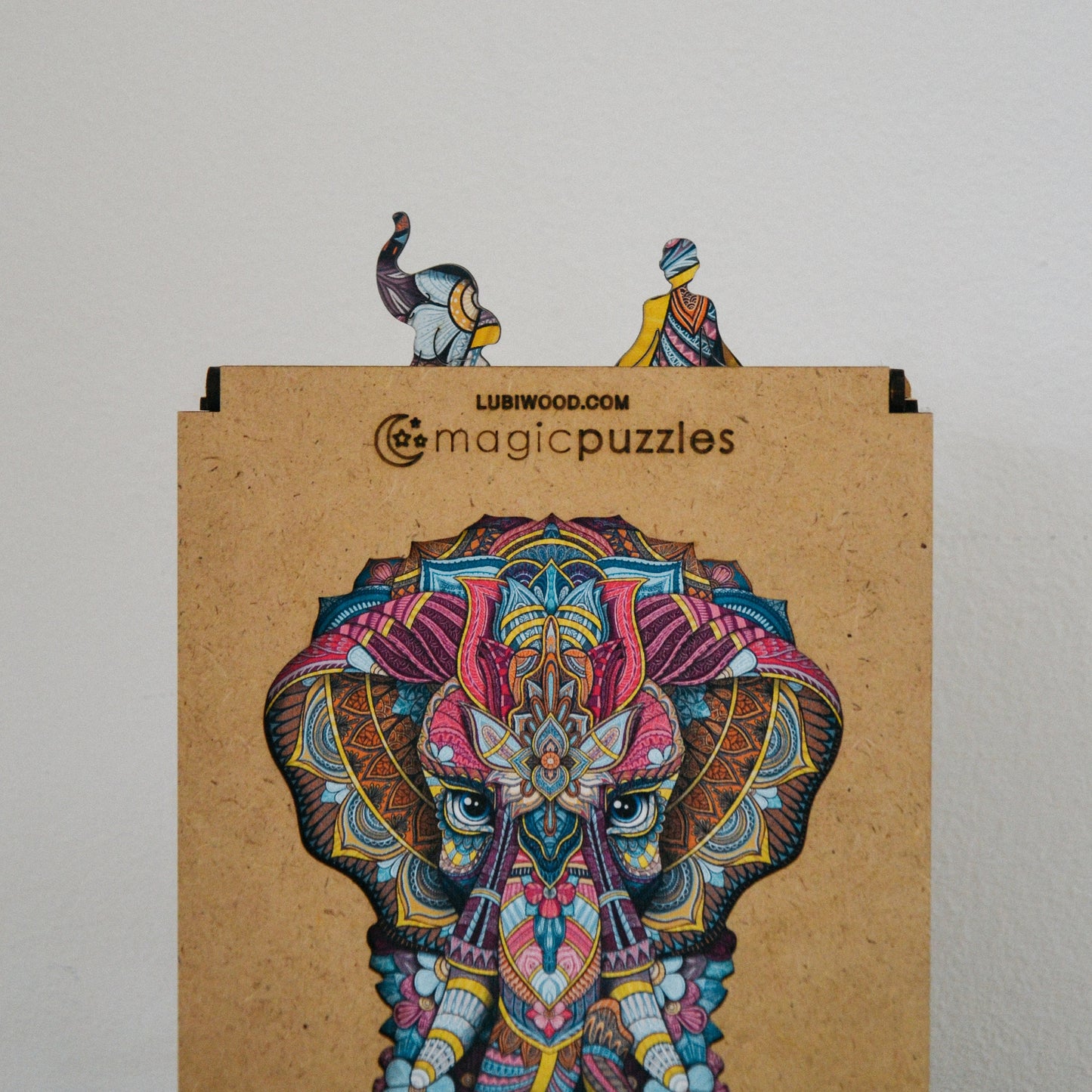 Mystic Elephant Wooden Jigsaw Puzzle for Adults and Kids | Laser Cut Premium Wood | Animal Shaped 3D Puzzle Pieces | Unique Gift