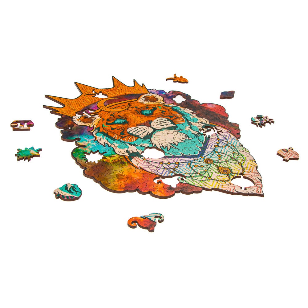 Animal wooden jigsaw puzzle tiger, Custom wooden puzzle, Wooden jigsaw puzzle 140 pcs, wooden puzzle for kids, Unique Wood Art Decor