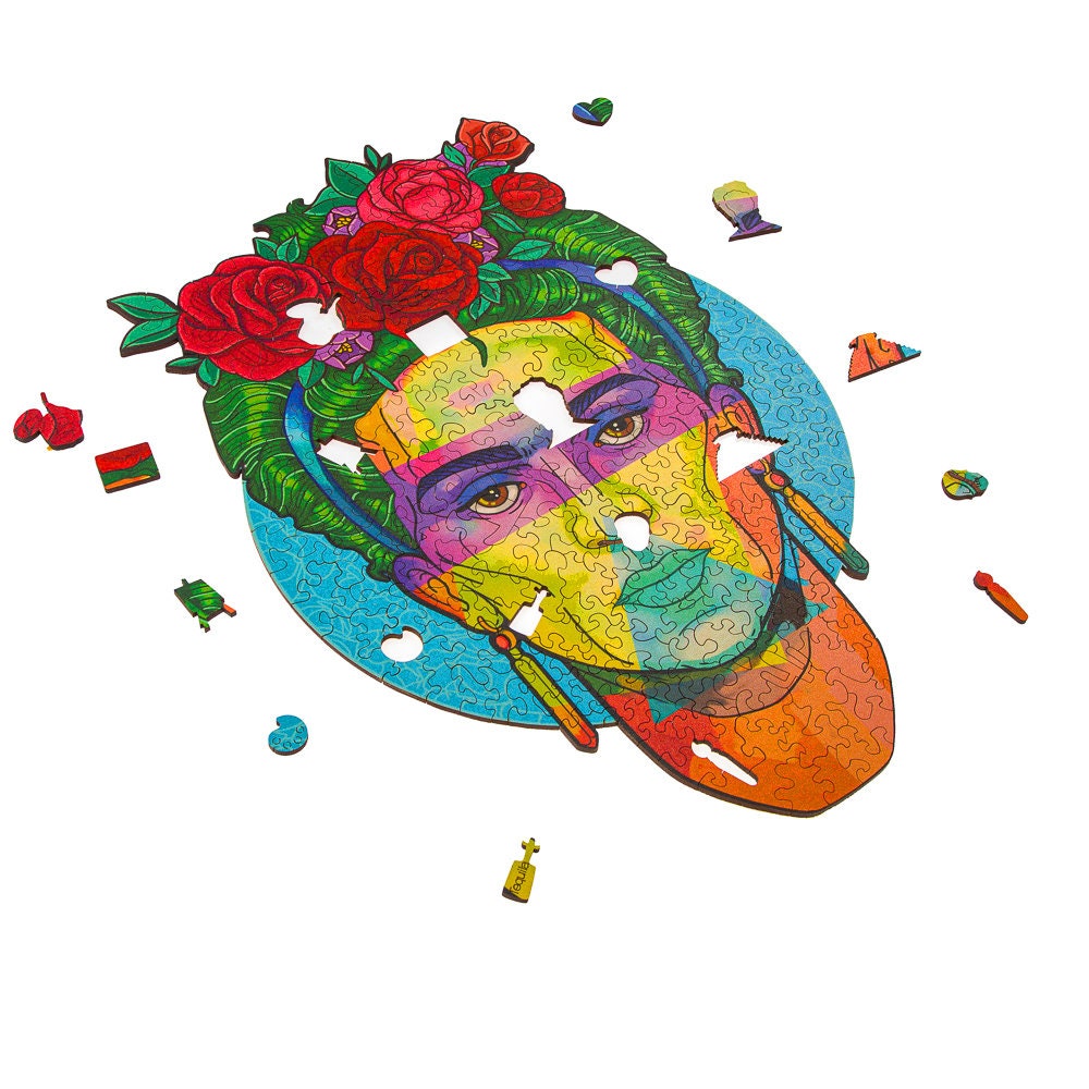 Wooden Frida Kahlo puzzle 250 pcs, Wooden jigsaw puzzle for any age, jigsaw puzzle board, custom jigsaw puzzle, wooden jigsaw puzzle adult