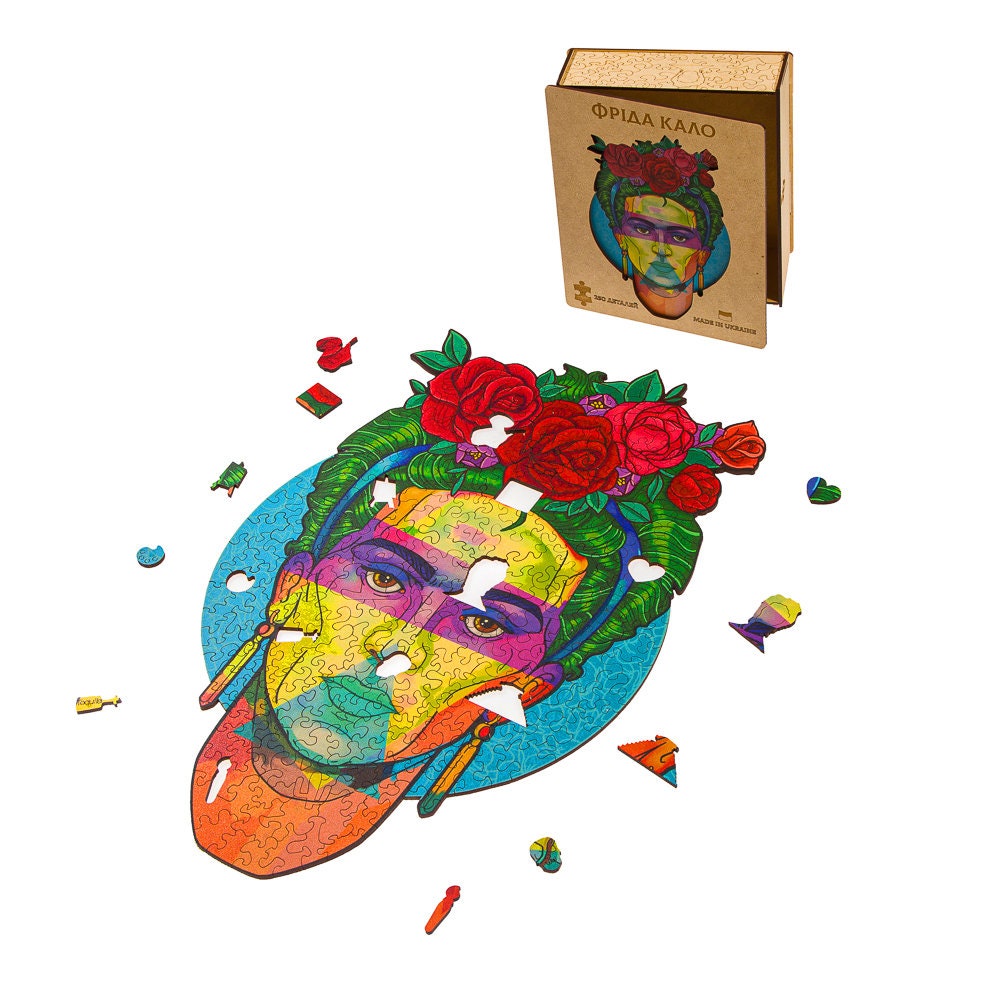 Wooden Frida Kahlo puzzle 250 pcs, Wooden jigsaw puzzle for any age, jigsaw puzzle board, custom jigsaw puzzle, wooden jigsaw puzzle adult