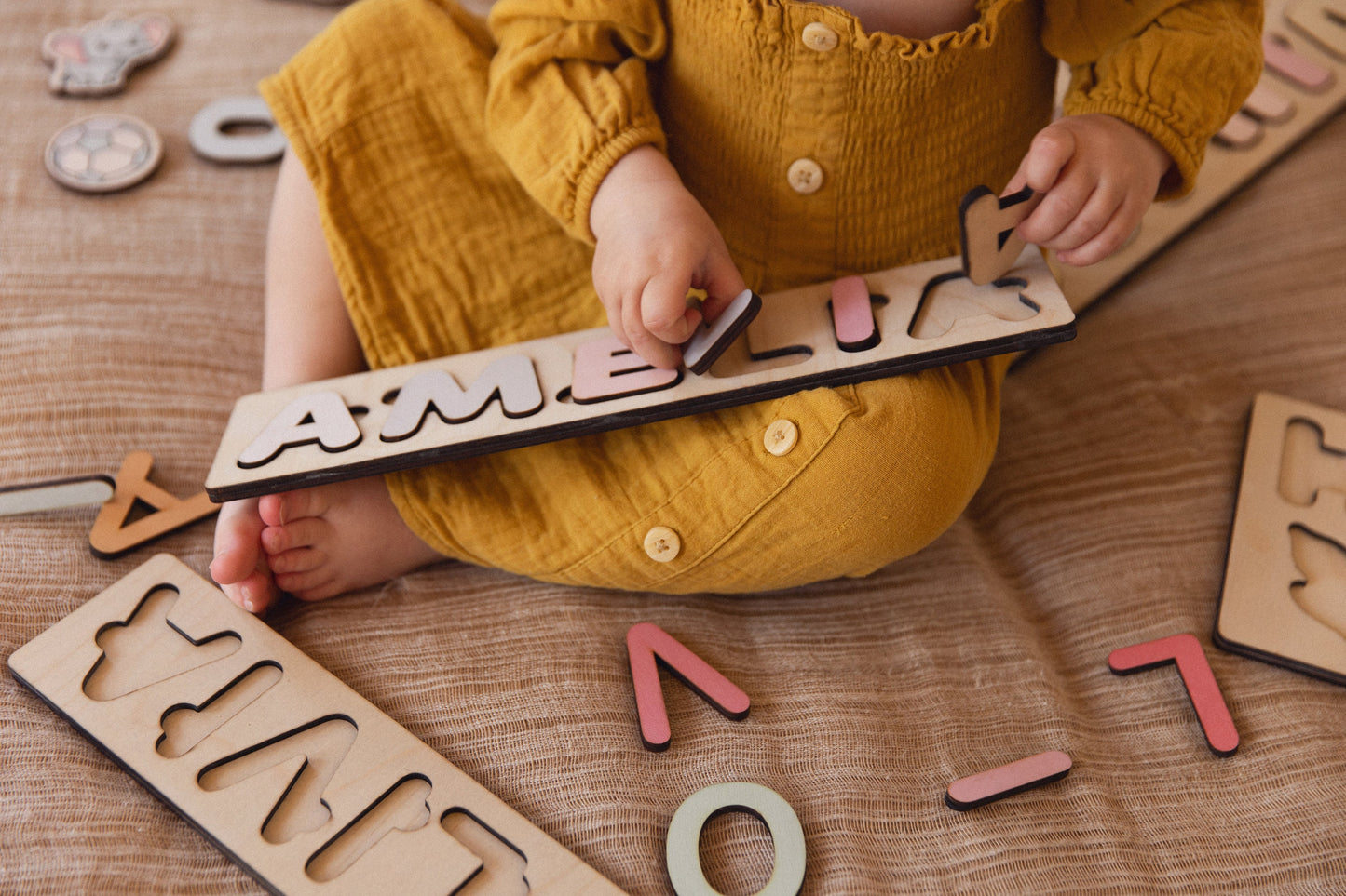 Personalized Wooden Jigsaw Puzzle | Busy Board Gift | Toddler Toys | Present for Kids | Baby First Birthday Gift | Custom Eco Toy