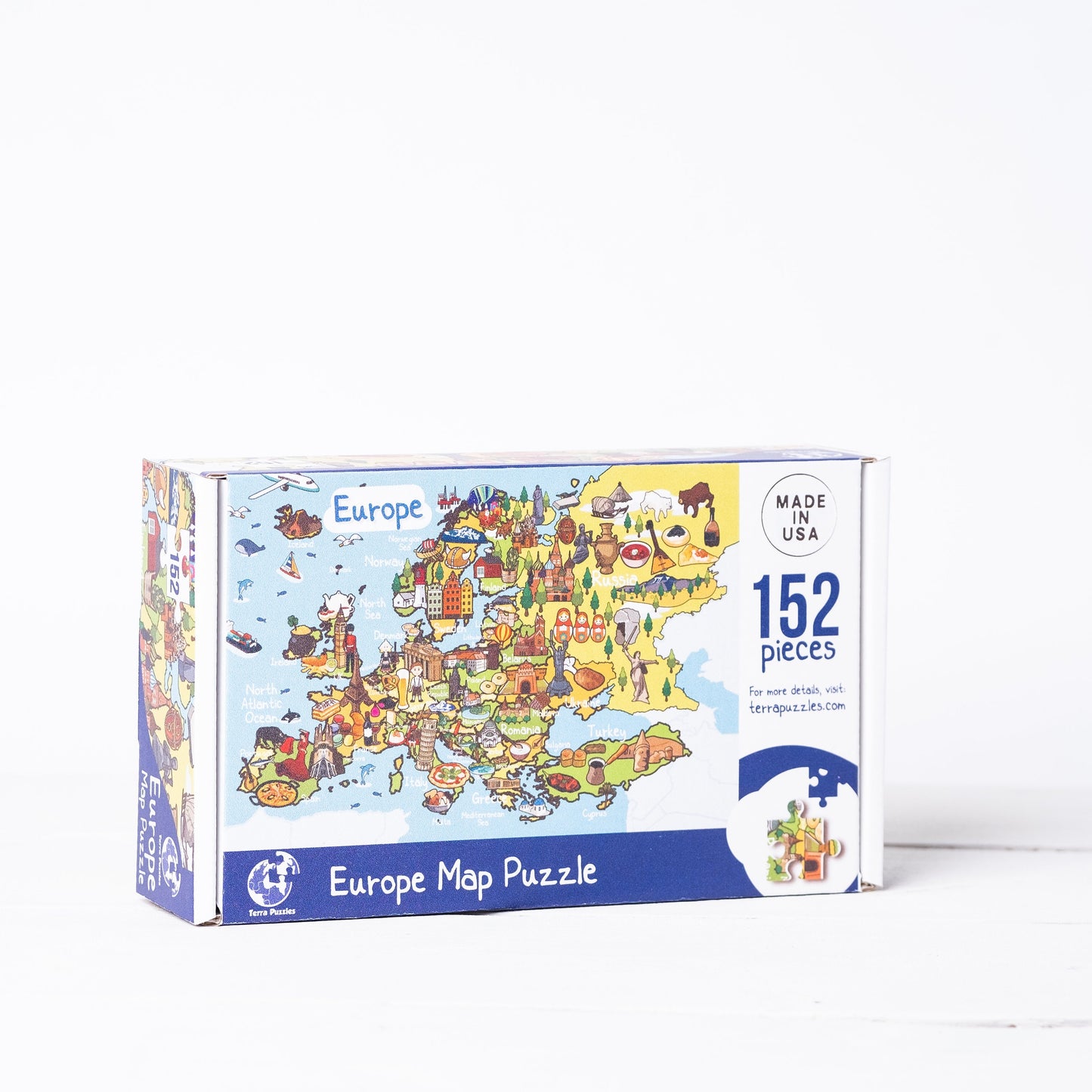 Europe Map Wooden Jigsaw Puzzle, Montessori Map Puzzle for Preschool and Elementary Kids, Holiday Gift Ideas, Educational Wood Board Games