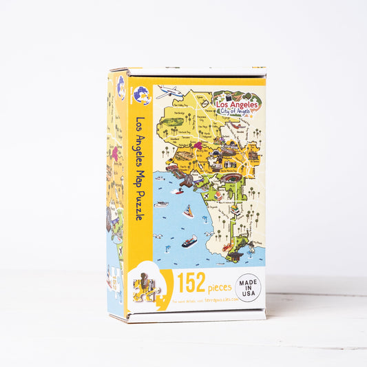 Los Angeles Map Wooden Jigsaw Puzzle for Children, Hollywood City Map Puzzle, California State Map Board Games.