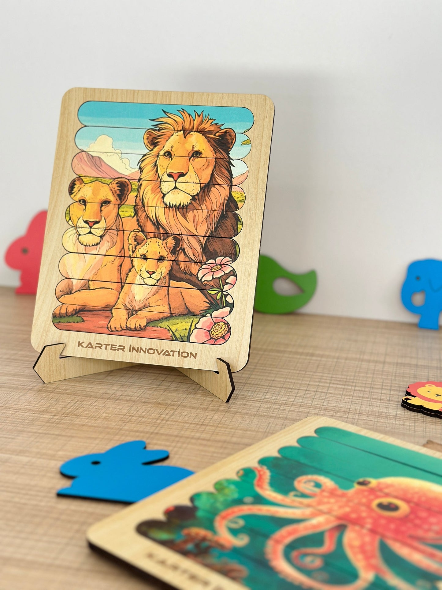 10 different animal puzzles, stick puzzles, fun puzzles, personalized puzzles for children