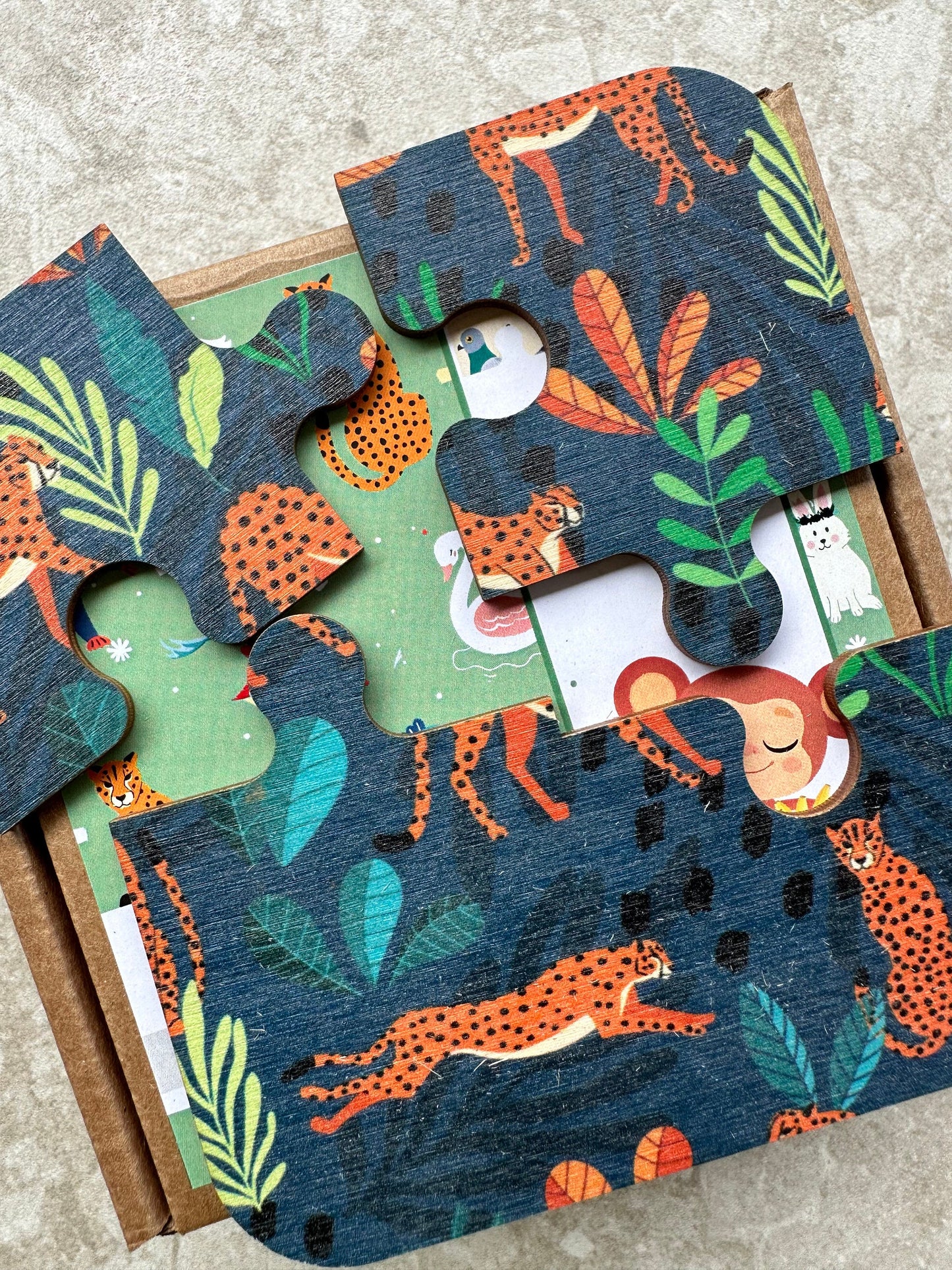 Wooden puzzle for kids | Jigsaw puzzle | Nature learning matching cards | Memory match wood card game