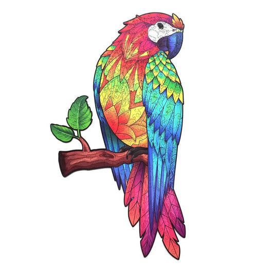 Robin Wood - Vibrant Plumage Parrot - Wooden Jigsaw Puzzle, For Family, Decor, Adult, Gift, Kids - 216 Unique Pieces(23.62" x 12.99")