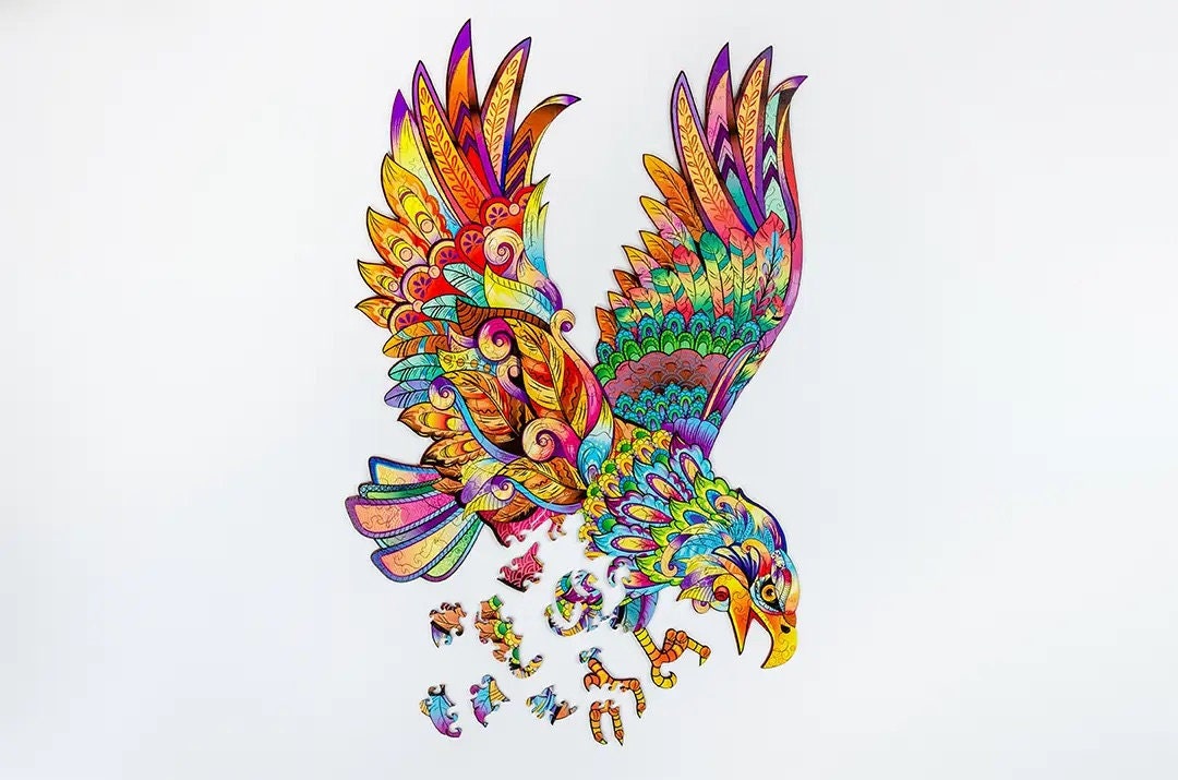 Robin Wood - Eagle Majesty - Wooden Jigsaw Puzzle For Gift, Decor, Adult, Kids - 207 Unique Shaped Pieces (18.5" x 14.56 ")