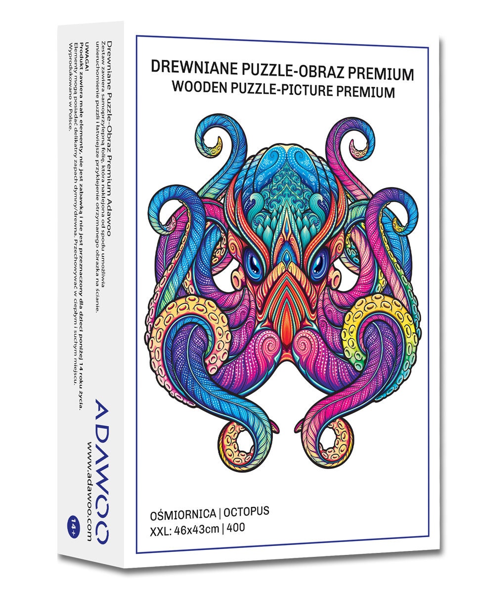 Wooden Puzzle Jigsaw Premium Octopus by Adawoo