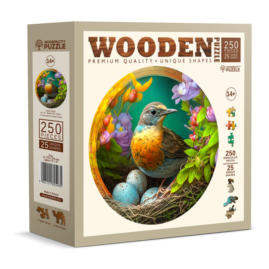 Wooden Puzzle A Mother's Love in Bloom 250 Pieces - Unique Unusual Jigsaw Puzzles with Animal Shaped Pieces - Wooden.City