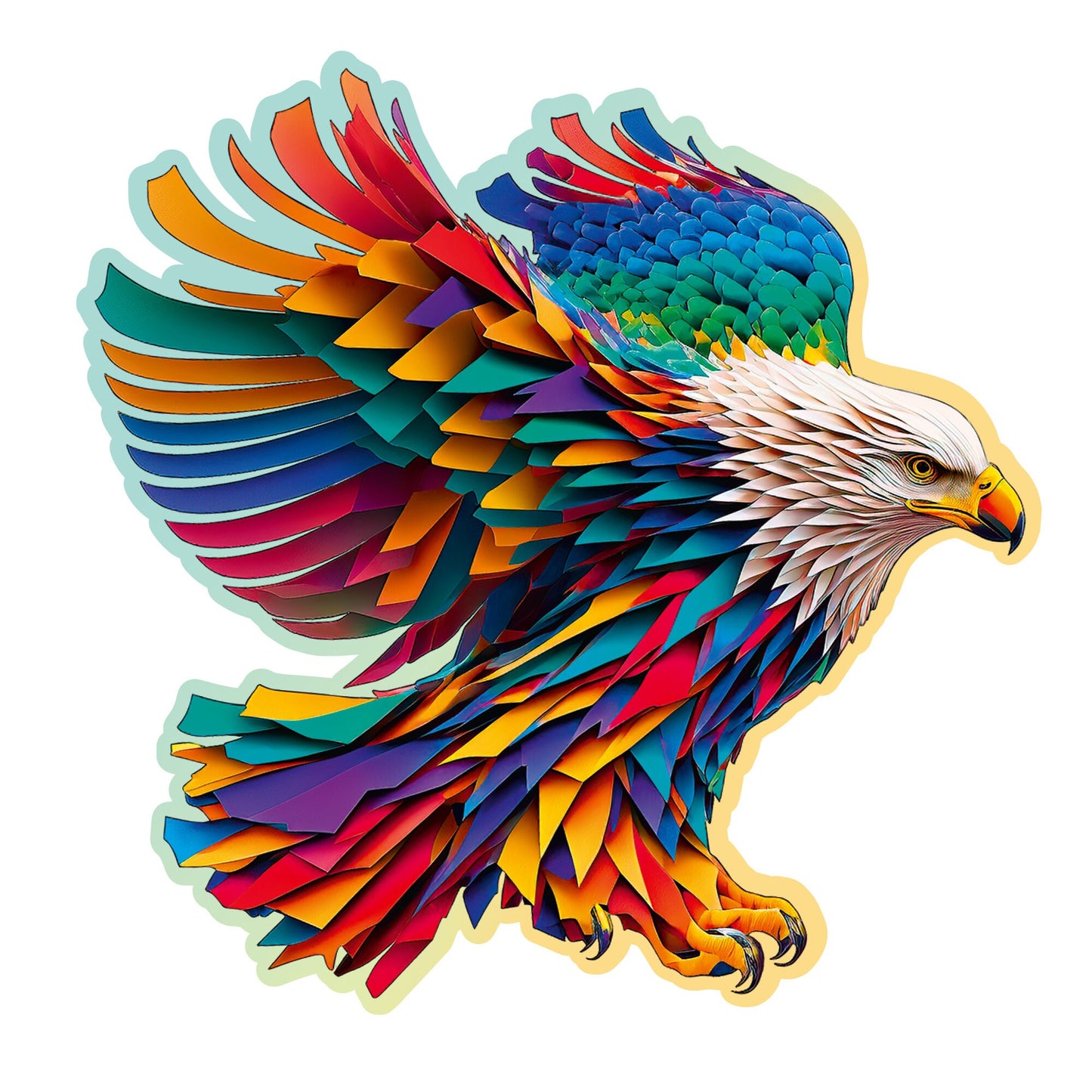 Wooden Puzzle Bright Eagle 250 Pieces - Unique Unusual Jigsaw Puzzles with Animal Shaped Pieces - Wooden.City