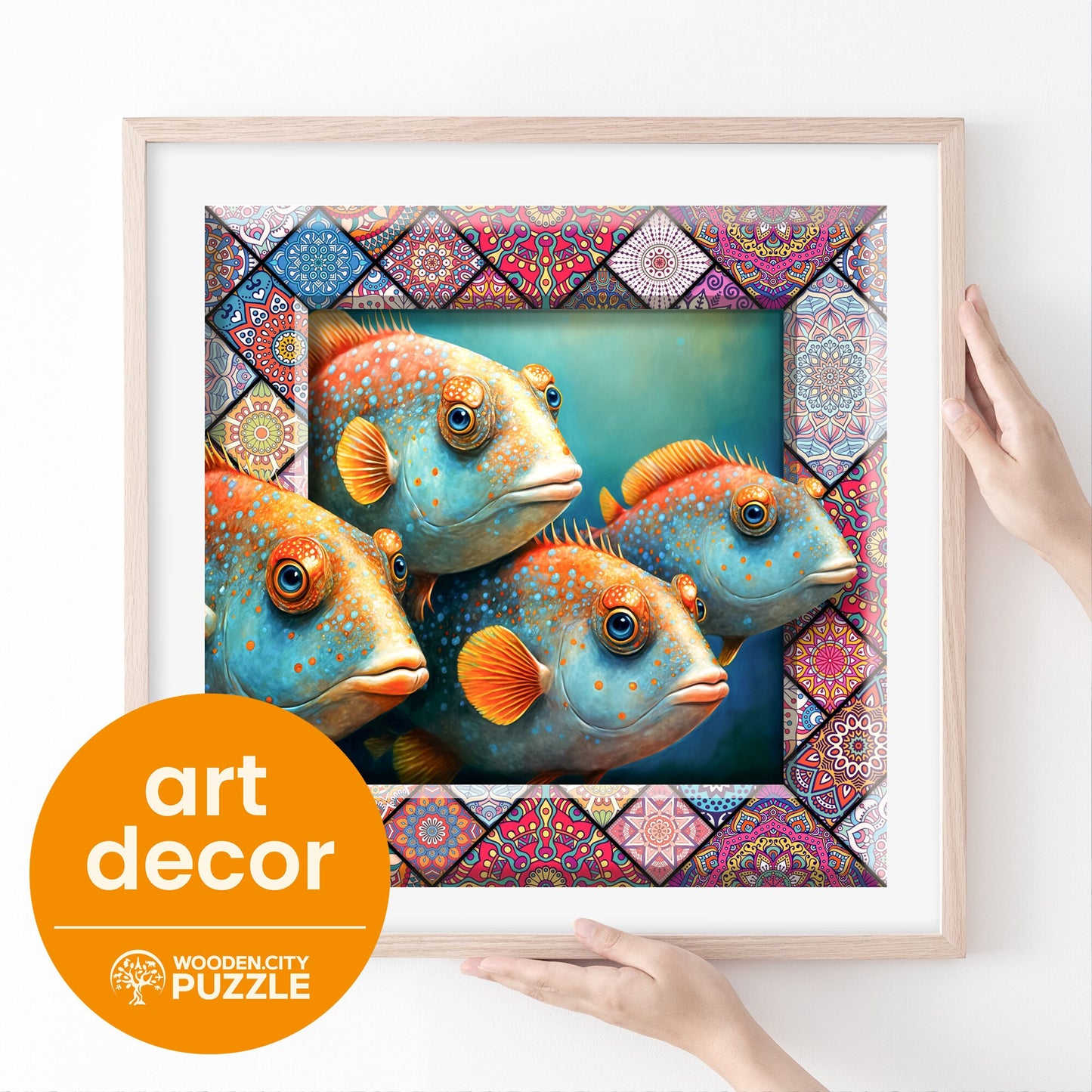 Wooden Puzzle Tropical Fish 500 Pieces - Unique Unusual Jigsaw Puzzles with Animal Shaped Pieces - Wooden.City