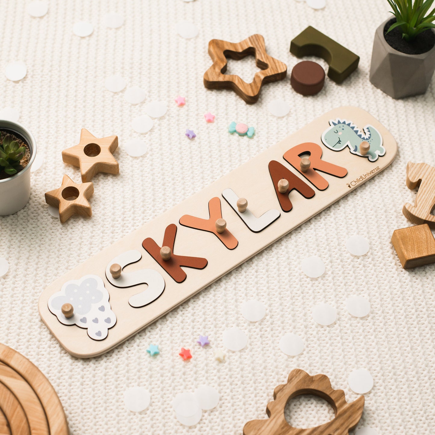 Personalized Name Puzzle, Wooden Toys, Wood Montessori Toys, Baby Gift, Custom Gift for Kids, Custom Name Puzzle, Neutral Gift for Children