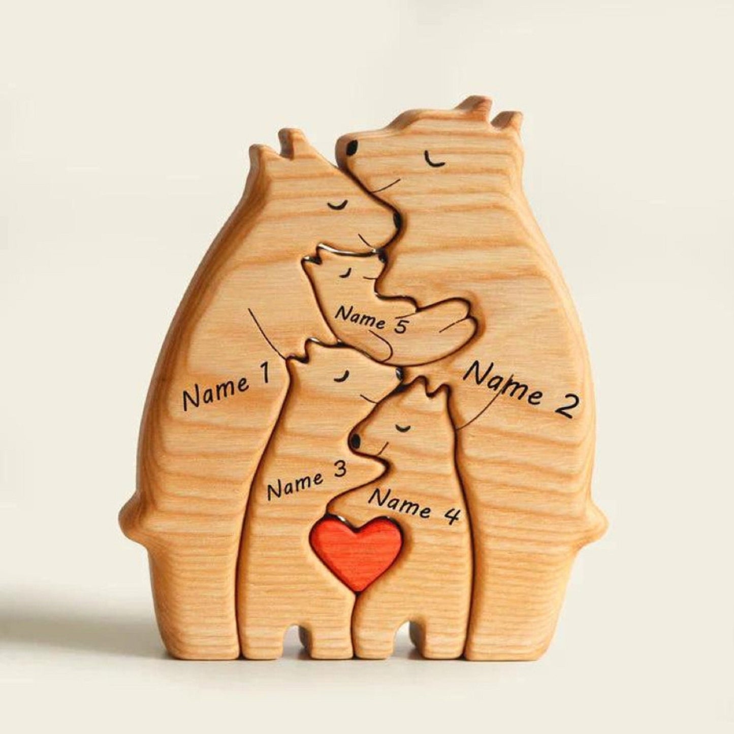 Wooden Bear Family Puzzle-8 Person Animal Figurines-Family Home Decor Gifts-Family Keepsake Gift, Gift Daddy idead, Father's Day Gift