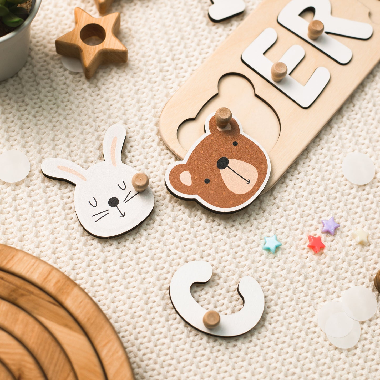 Personalized Name Puzzle, Wooden Toys, Wood Montessori Toys, Baby Gift, Custom Gift for Kids, Custom Name Puzzle, Neutral Gift for Children