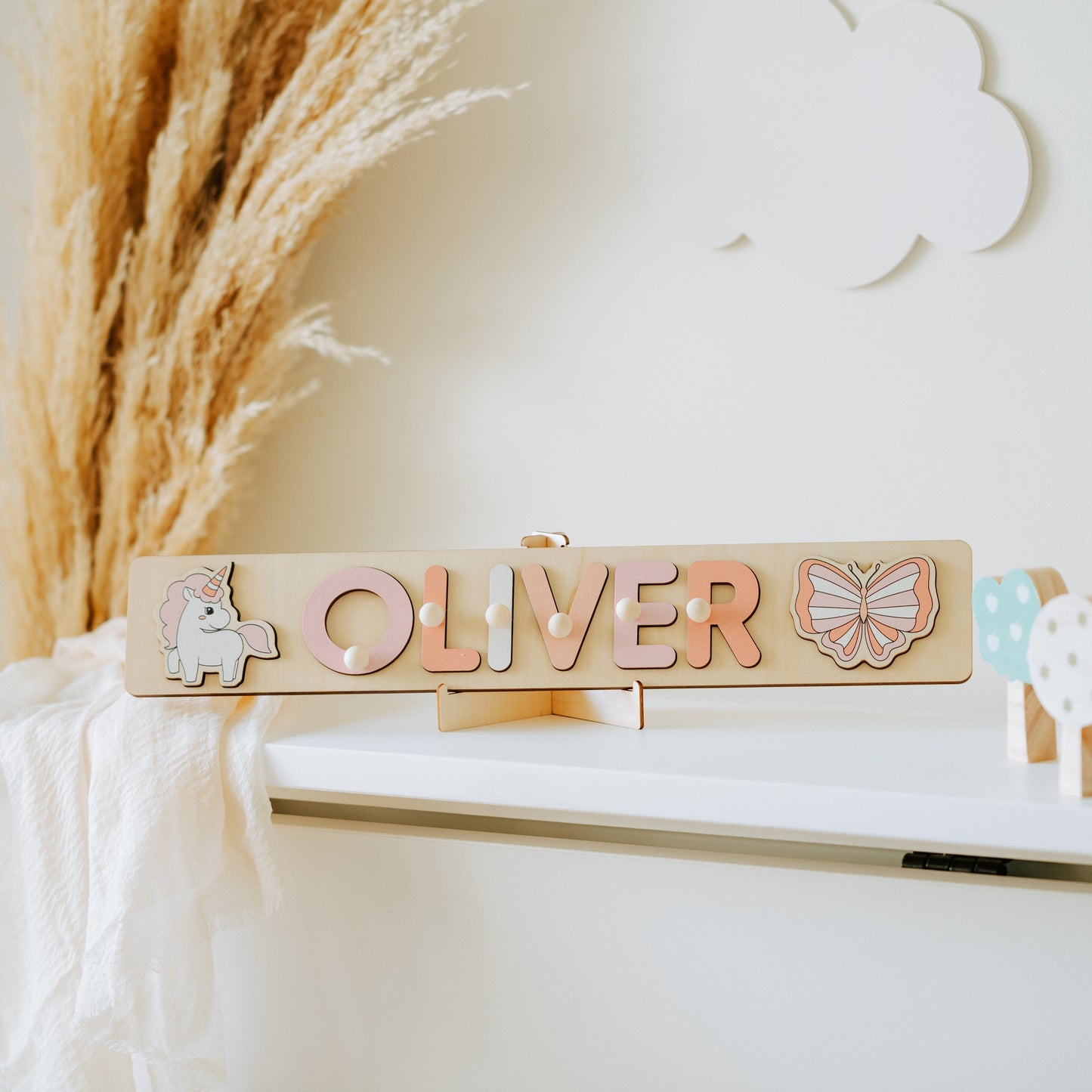 Personalized name puzzle for baby, Wooden name puzzle for toddlers, Personalized gifts for new born baby, Custom Christmas gift for newborn