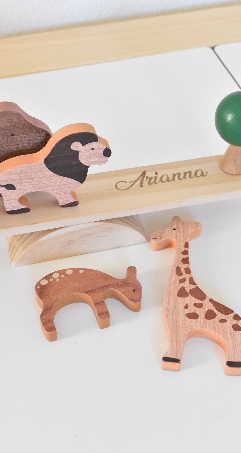 Personalized animal wood puzzle montessori gift custom christmas wood toy for kid first birthday gift montessori toddler gift baby shower