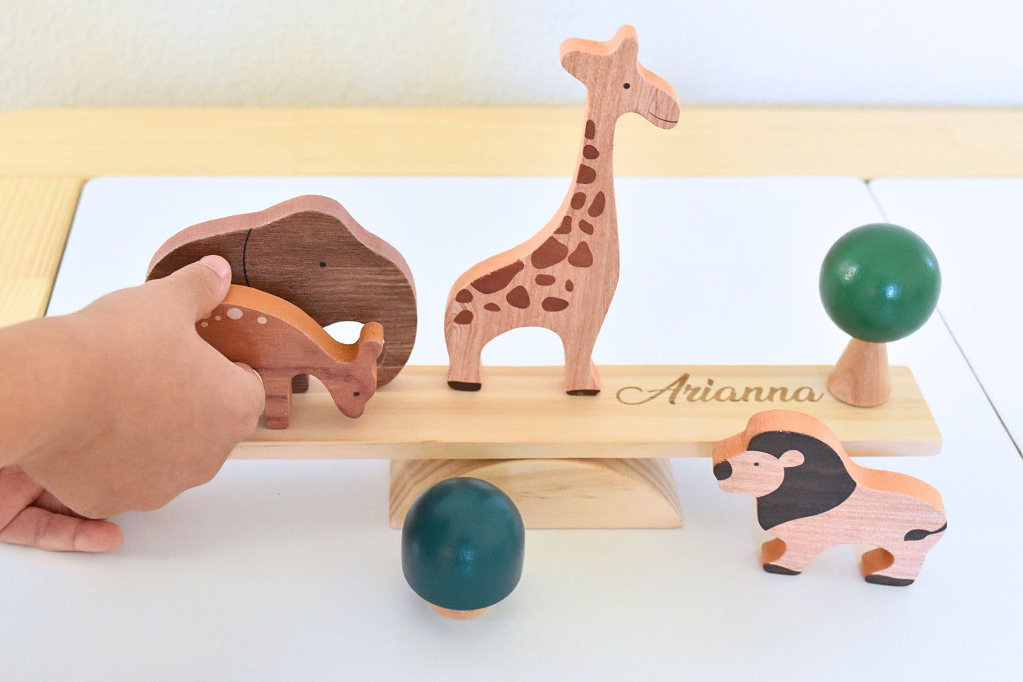 Personalized animal wood puzzle montessori gift custom christmas wood toy for kid first birthday gift montessori toddler gift baby shower