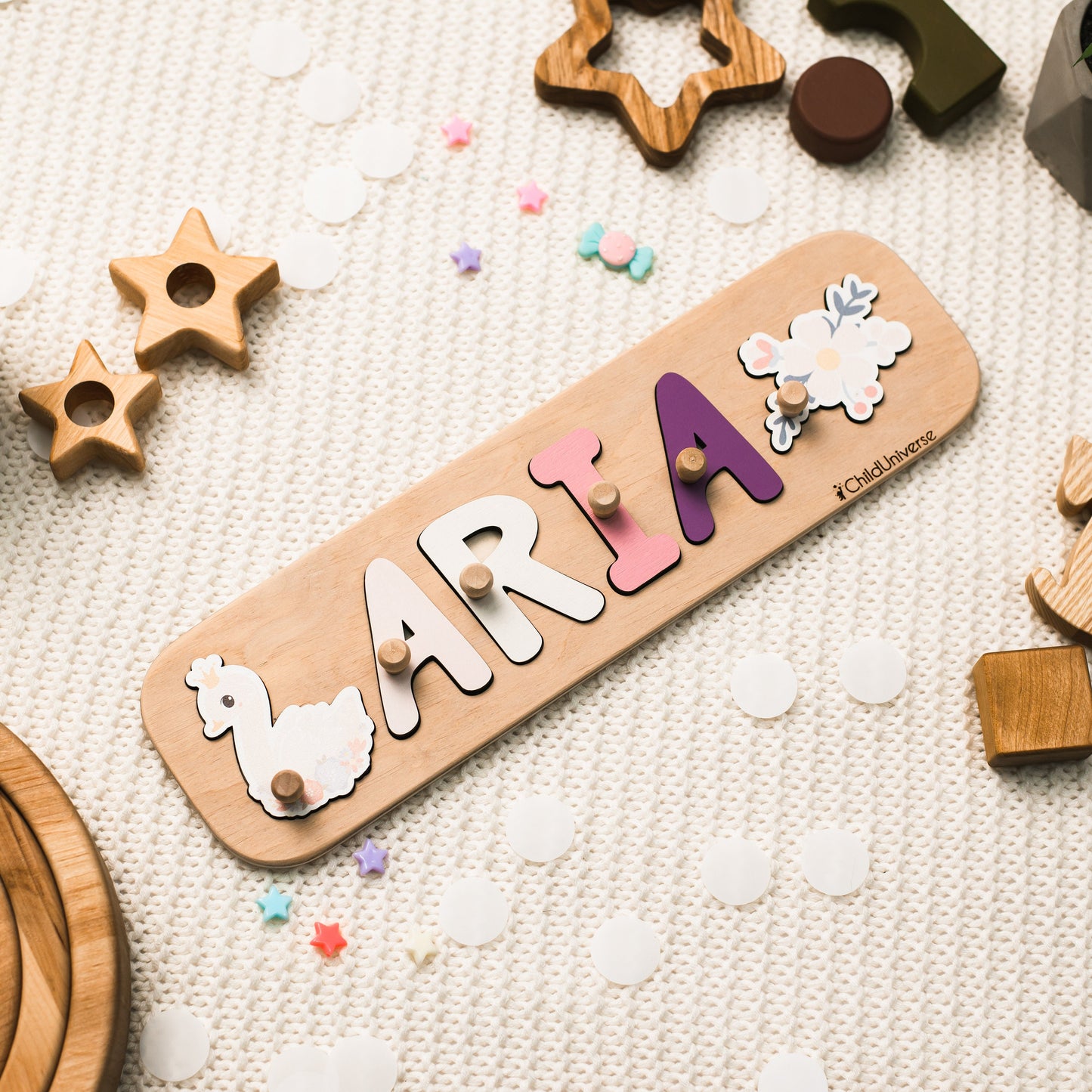 Special First Birthday, Wood Name Puzzle With Animals, New Baby Gift, First Birthday Gift, Baby, Personalized toy for Girl and Boy