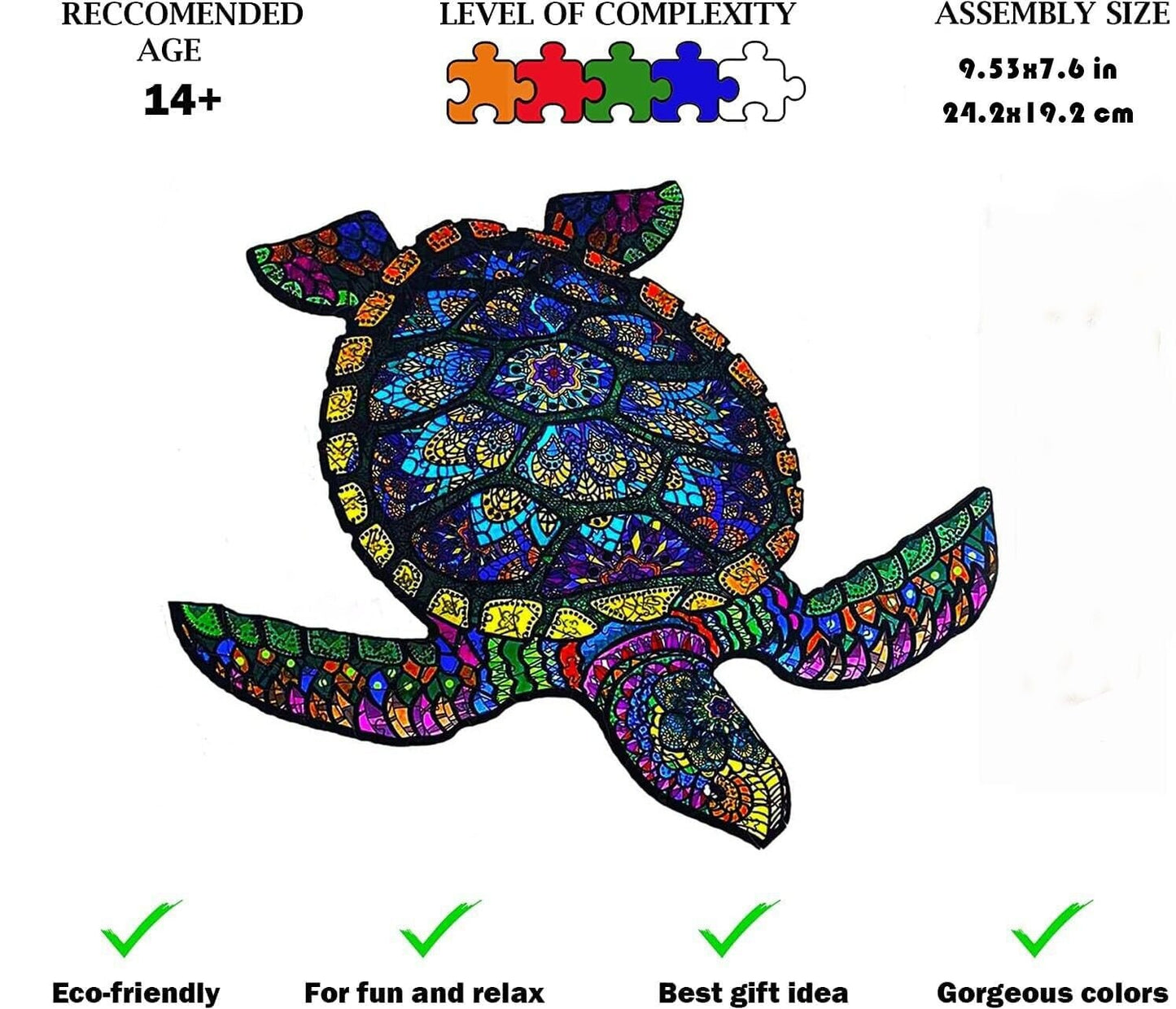 Turtle Puzzle, Unique Jigsaw Puzzle, Unique Jigsaw Wooden Puzzle, Wooden Puzzle Adults, Animal Puzzle, Unique Puzzles for Adults and Kids