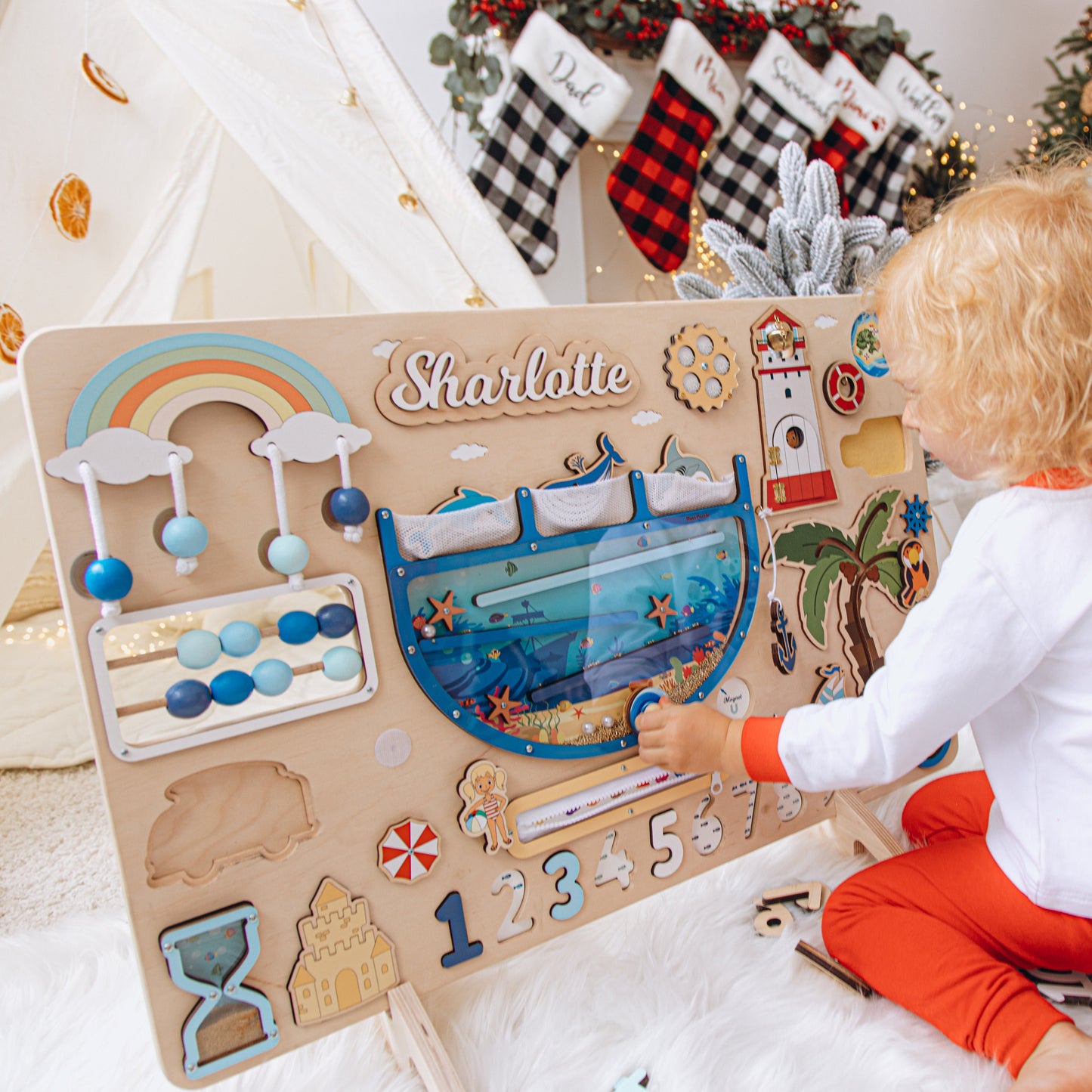 Personalized Baby Gifts. Toddler Busy Board With Name. 1st Birthday Boy/Girl Girl. Wooden Montessori Board 1 Year Old. First Easter Gift.