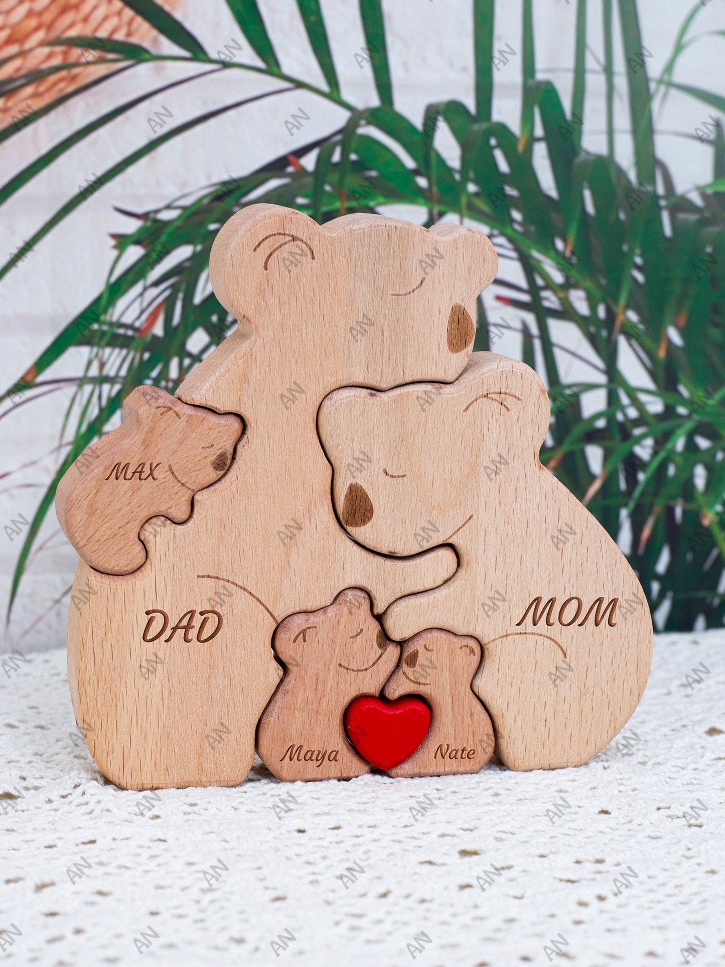 Puzzle Wooden-Wooden koalas Family Puzzle-Animal Carvings-Personalized Gifts-Xmas Gift For Mom-Xmas Gifts-Art Puzzle