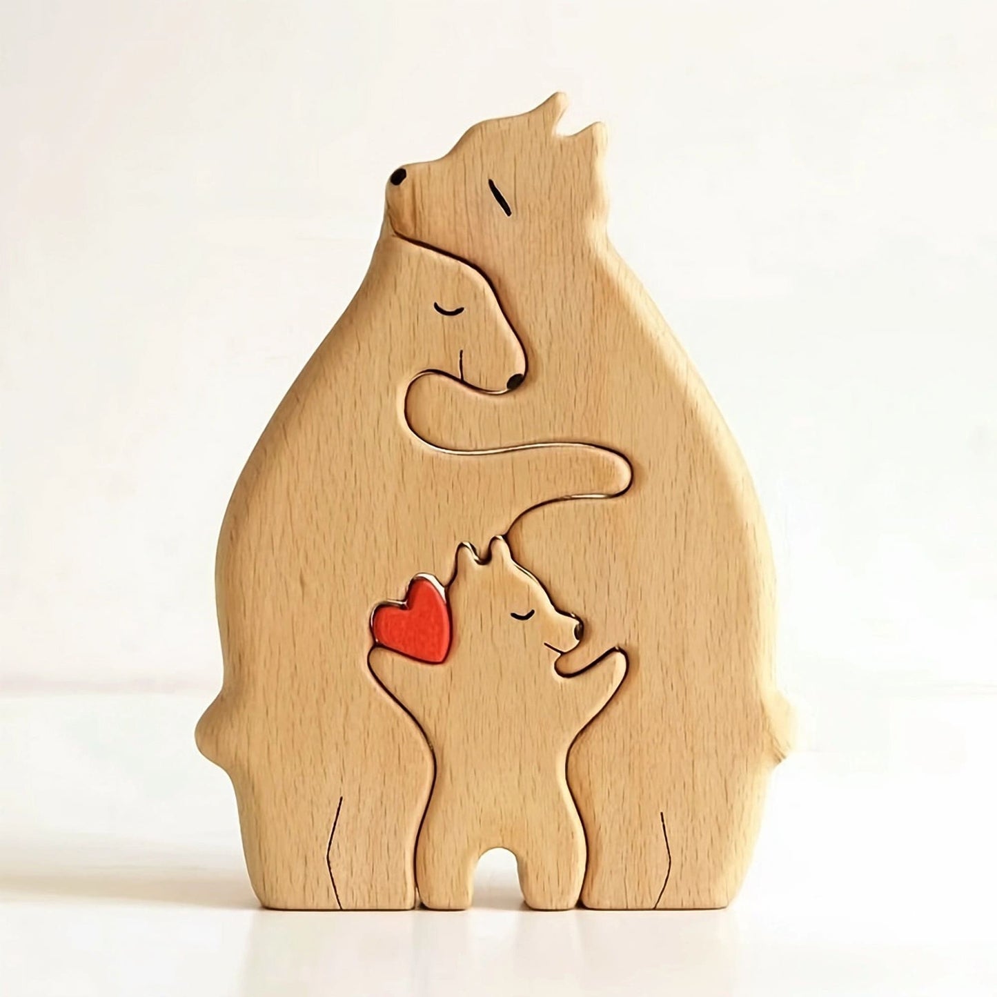 Wooden Bear Family Puzzle,Custom Bear Figurines,Personalized Wooden Animal Puzzle,Family Home Decor,Personalized Father's Day Gift Kids Gift