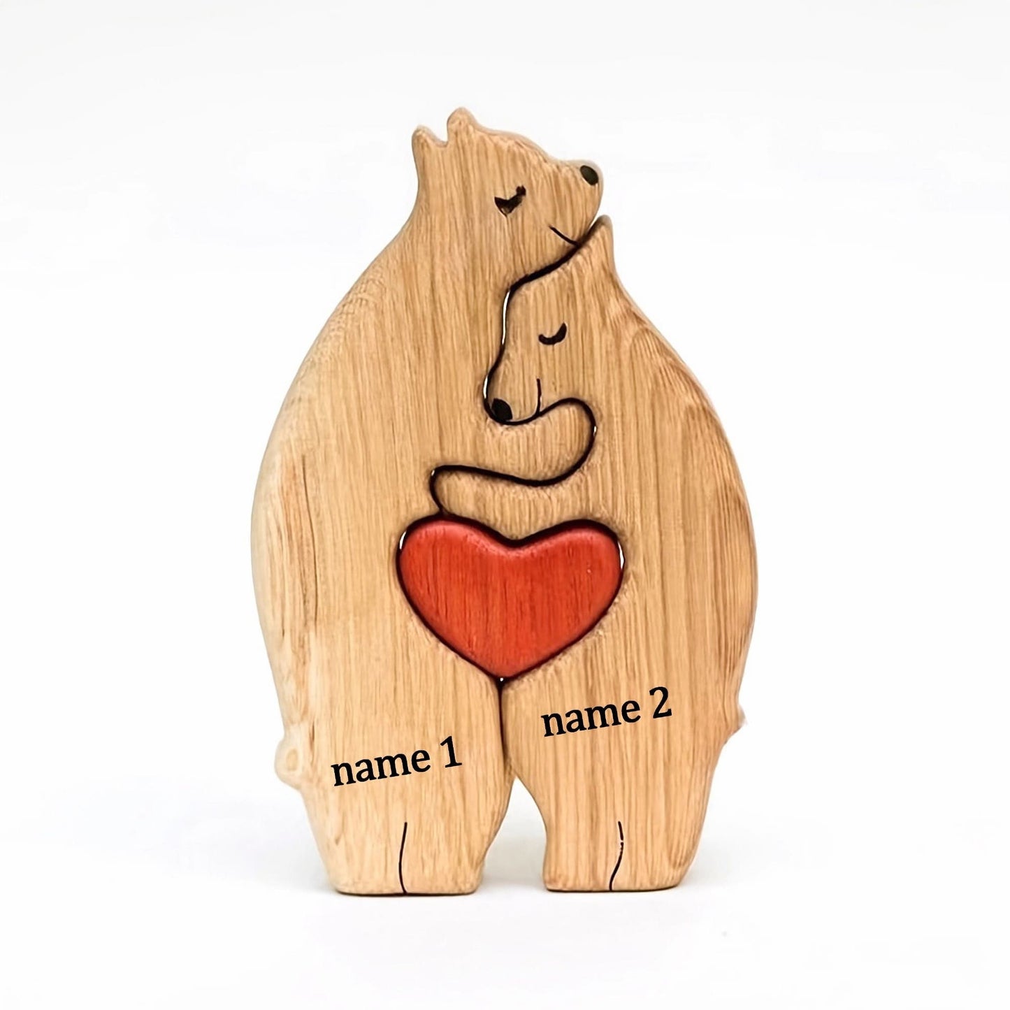 Wooden Bear Family Puzzle,Custom Bear Figurines,Personalized Wooden Animal Puzzle,Family Home Decor,Personalized Father's Day Gift Kids Gift