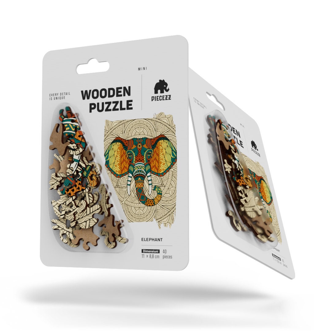 Jigsaw Puzzle Pocket size 40 pcs - Unique Gift  small wooden puzzle, Party favor idea! Size 4.3 x 3.5 inch, Mother's Day Gift Idea!