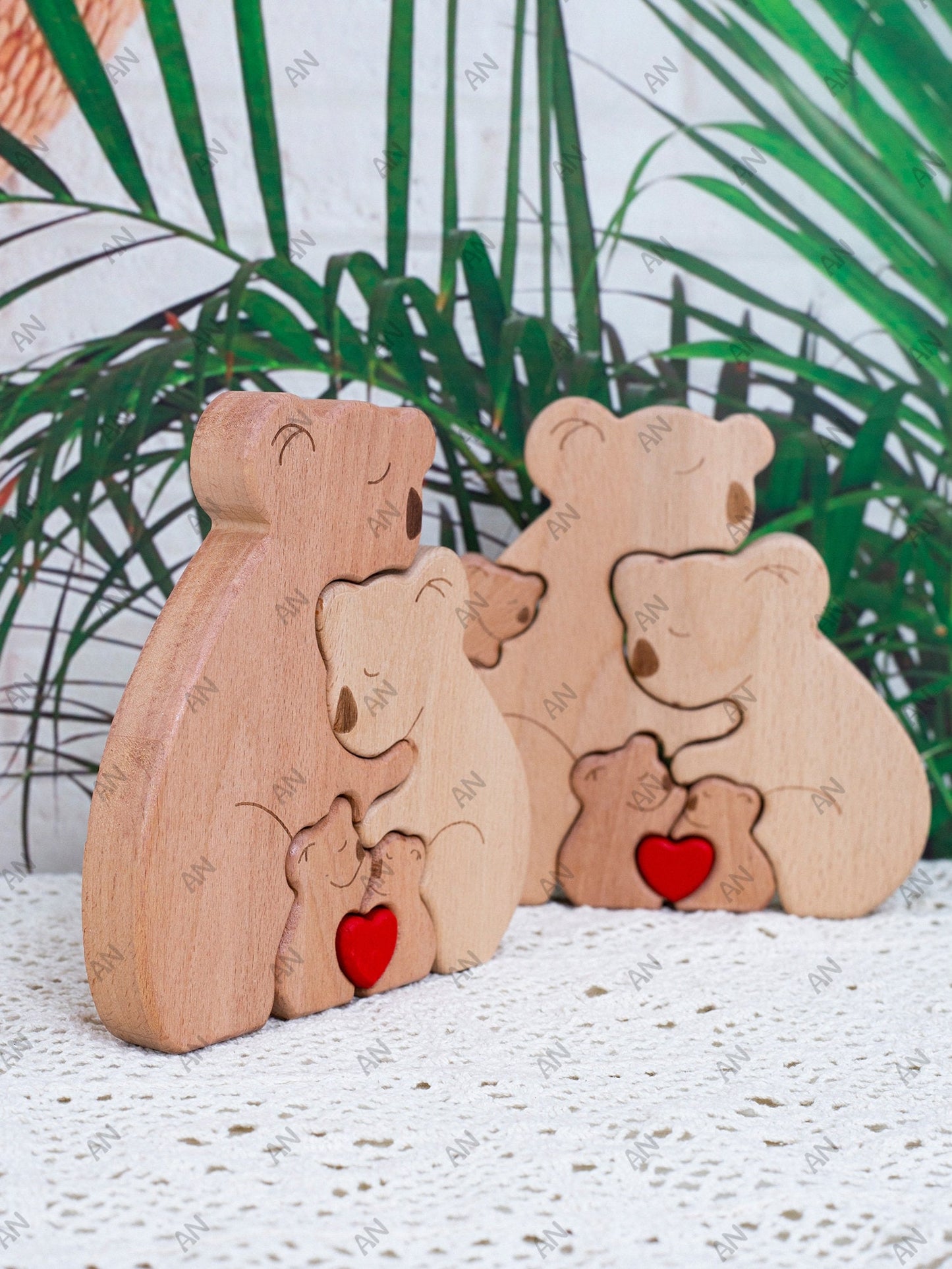 Puzzle Wooden-Wooden koalas Family Puzzle-Animal Carvings-Personalized Gifts-Xmas Gift For Mom-Xmas Gifts-Art Puzzle