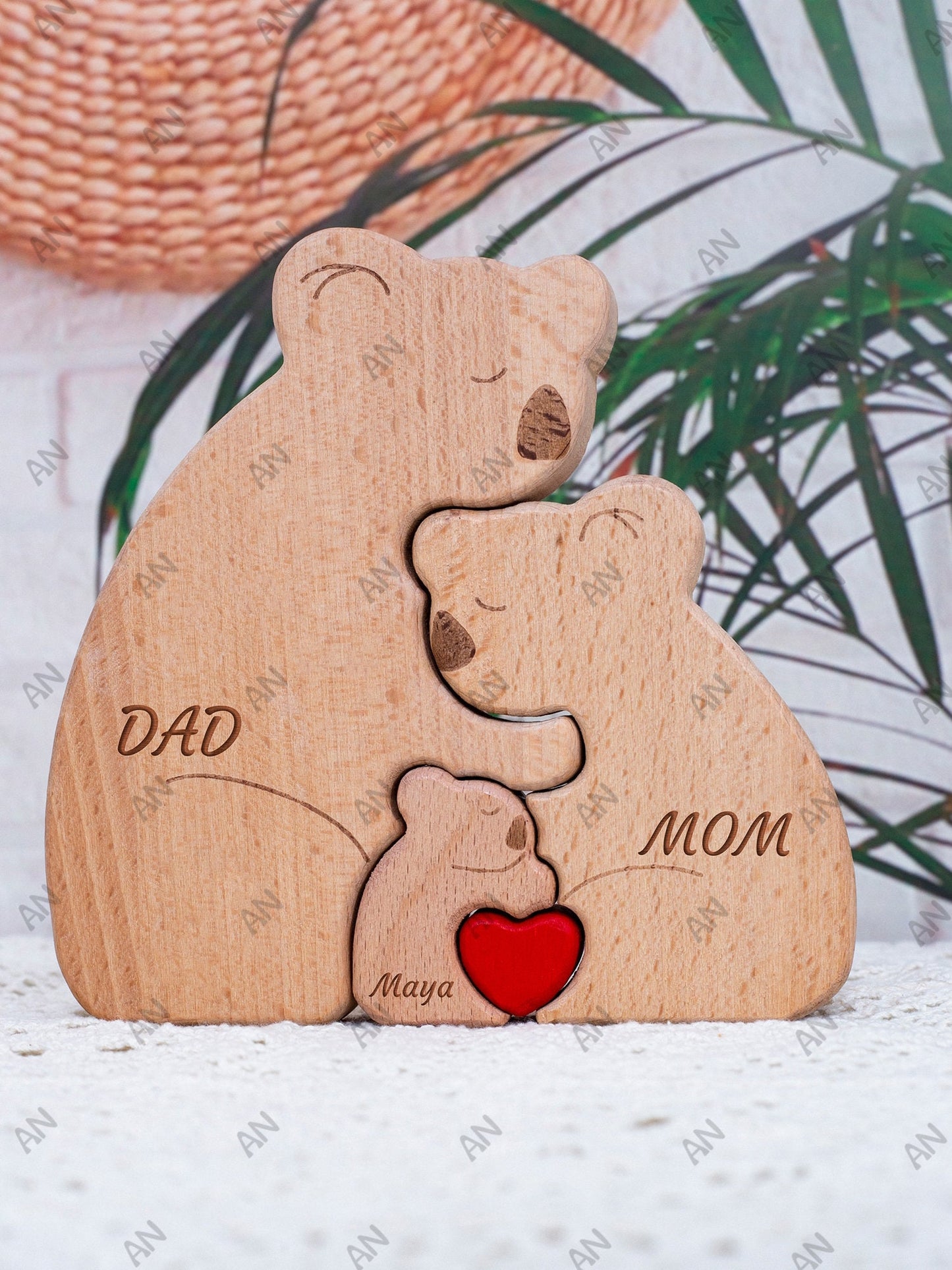 Puzzle Wooden-Wooden koalas Family Puzzle-Animal Carvings-Personalized Gifts-Xmas Gift For Mom-Xmas Gifts-Art Puzzle