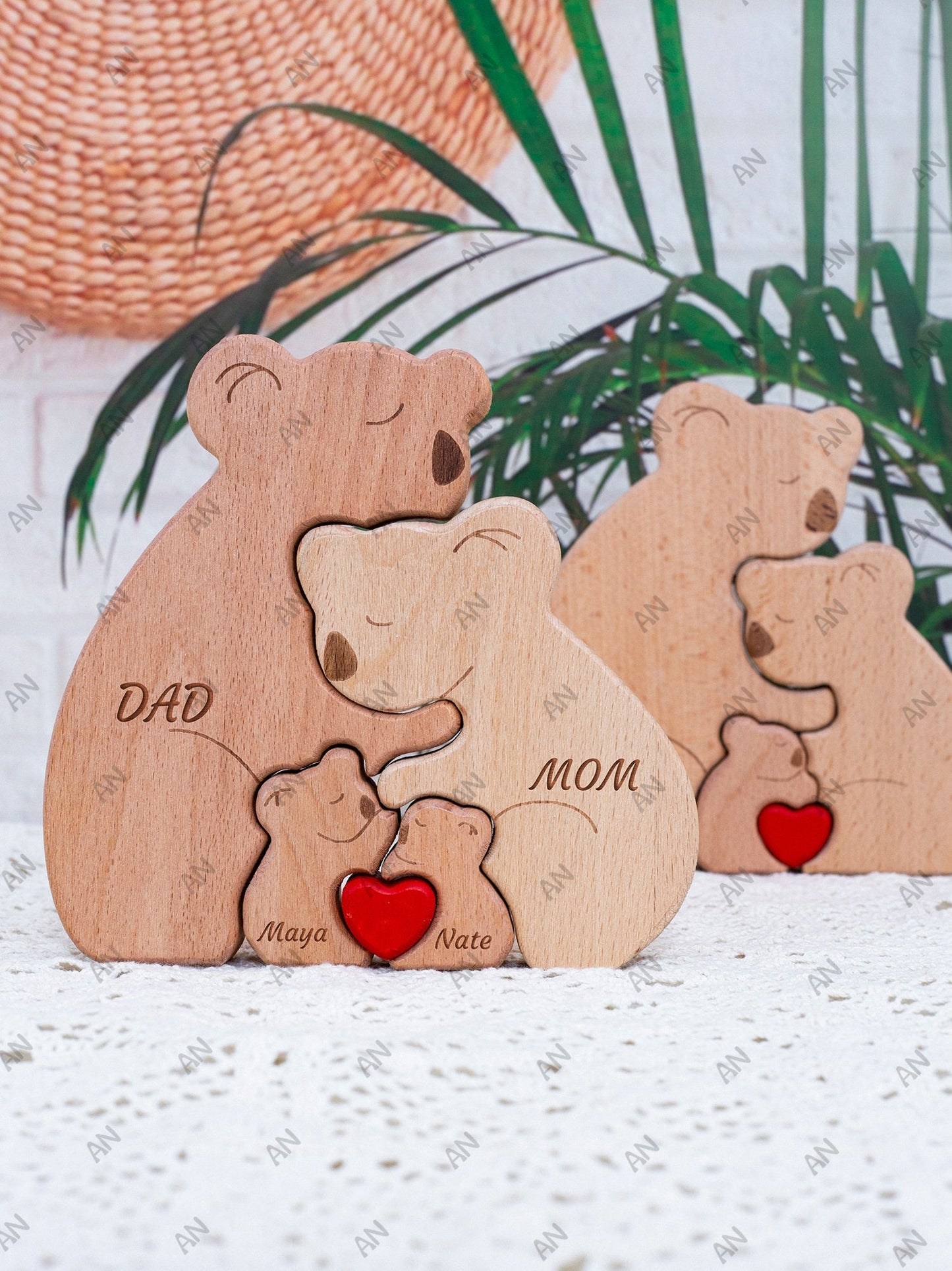 Puzzle Wooden-Wooden koalas Family Puzzle-Animal Carvings-Personalized Gifts-Xmas Gift For Mom-Xmas Gifts-Art Puzzle