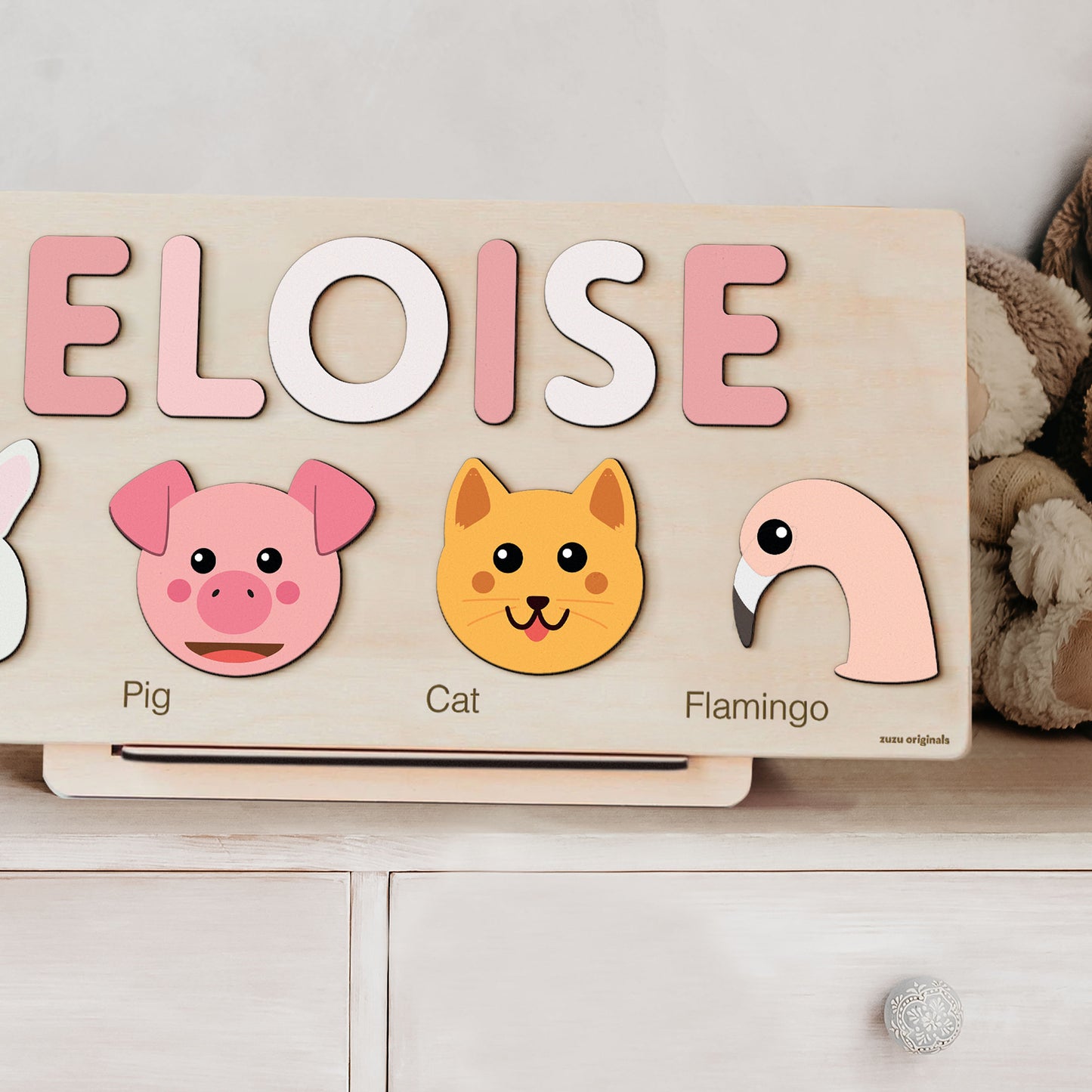 Personalized Name Puzzle with Animals | Baby, Toddler, Kids Toys | Wooden Montessori Toys | Christmas Gifts | First Birthday Girl and Boy