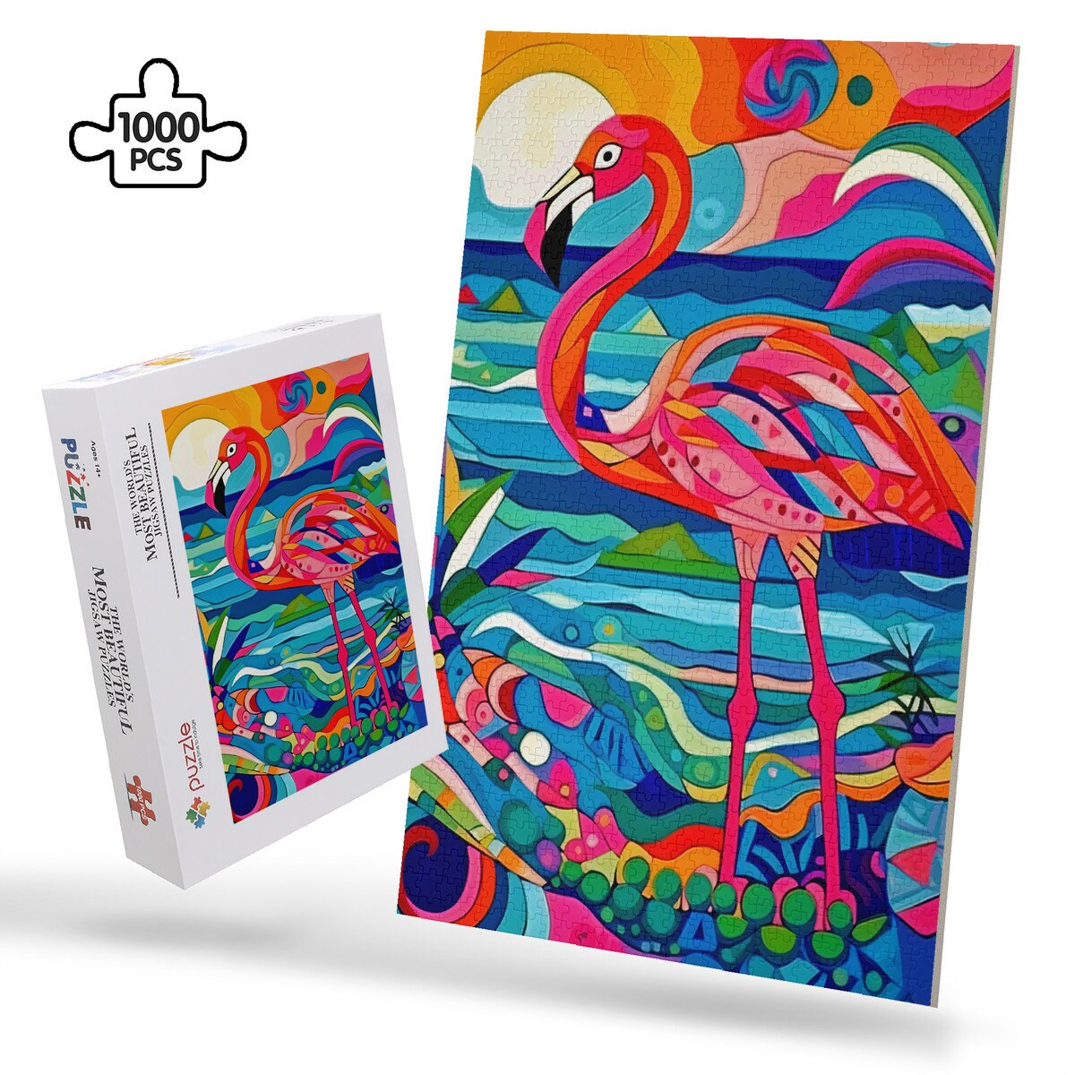 Wooden Jigsaw Puzzle  500 1000 Pieces Tropical Flamingo