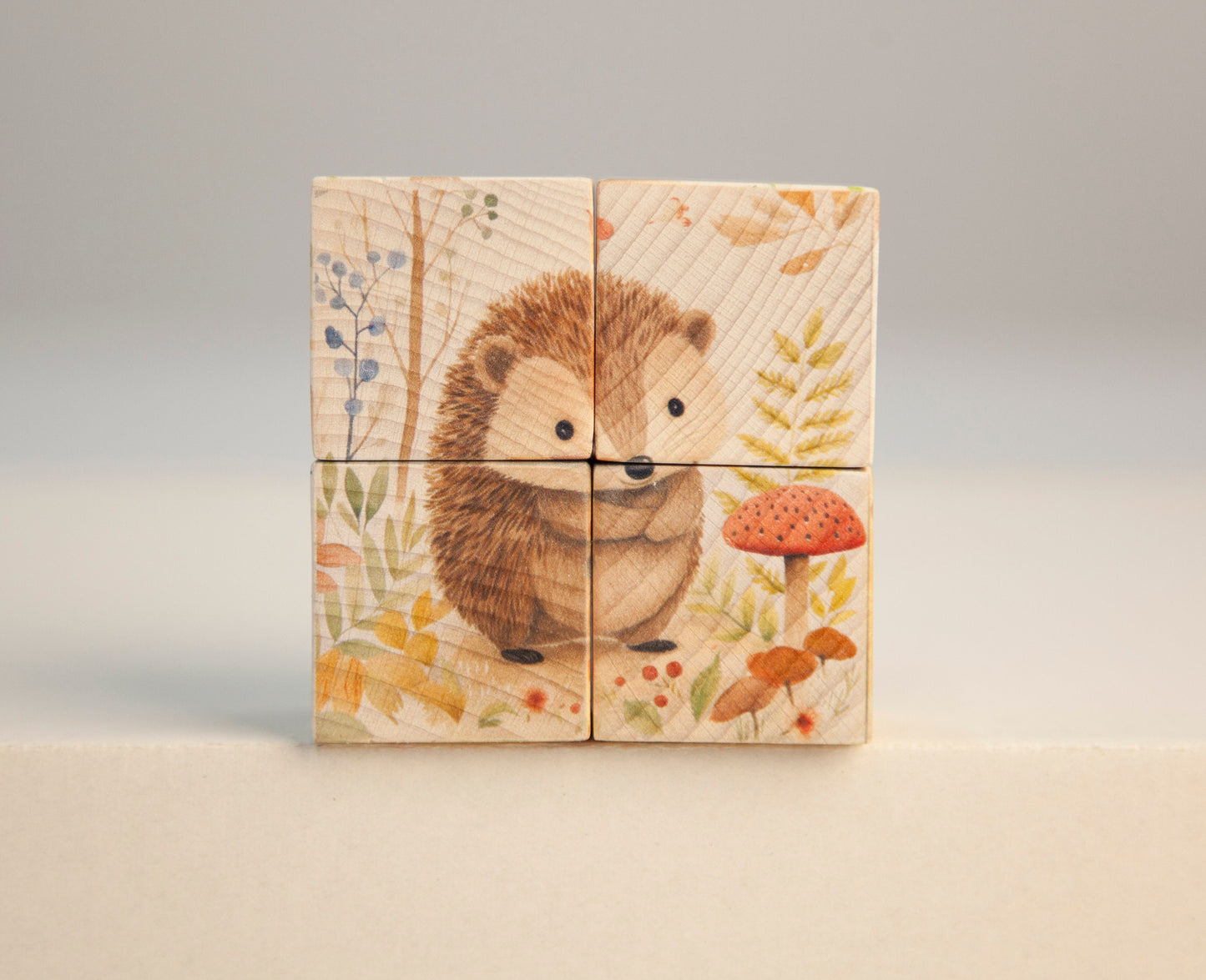 Wooden Baby Cube With Animals, Kitten Baby Birth Cubes, Bunny Natural Wood Blocks, Puppy Wooden Cube Puzzle, Duckling Educational Puzzle