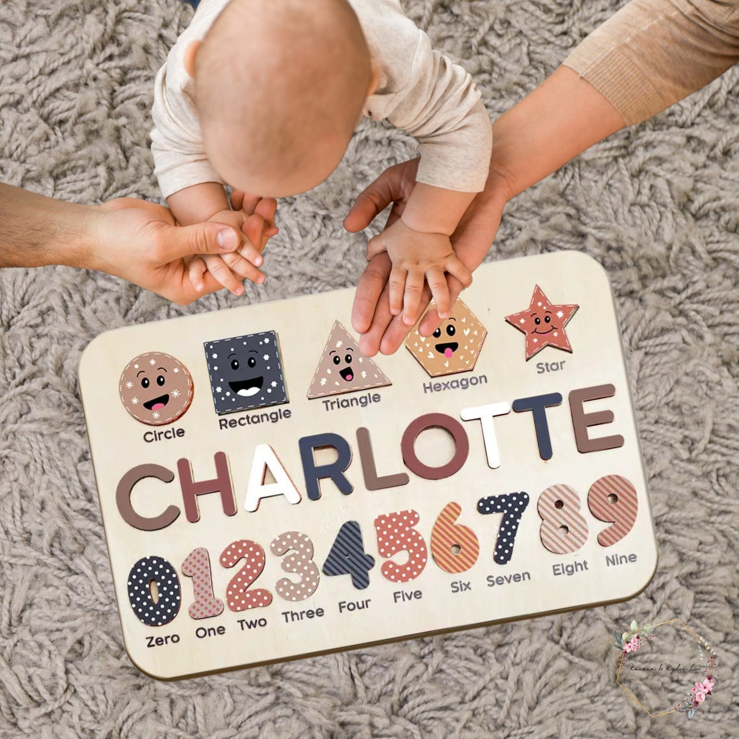 Baby Puzzle Board Game, First Birthday Gifts, Custom Wood Puzzle, Personalized Name, Wooden Name Puzzle, Baby Gifts, Gifts for Baby Girl