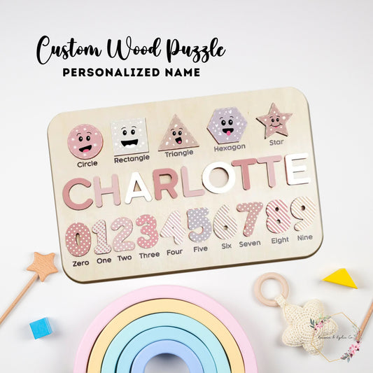 Baby Puzzle Board Game, First Birthday Gifts, Custom Wood Puzzle, Personalized Name, Wooden Name Puzzle, Baby Gifts, Gifts for Baby Girl