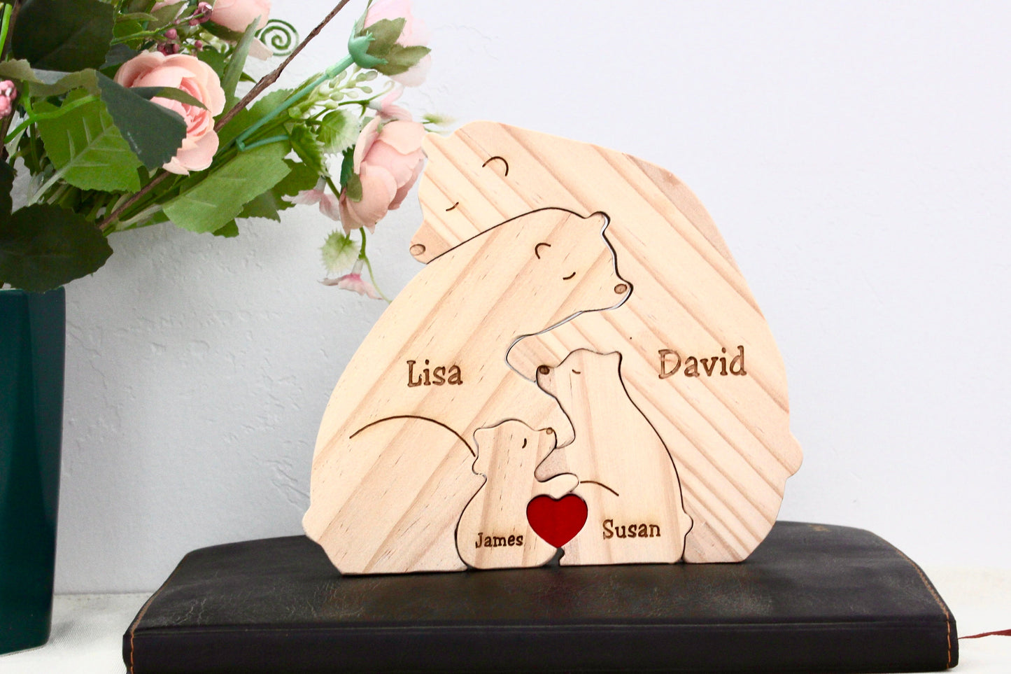 Wooden Bear Family Puzzle - Family Keepsake Gifts - Mother's Day Gift - Gift for Parents - Animal Family Home Gift - Wedding Anniversary