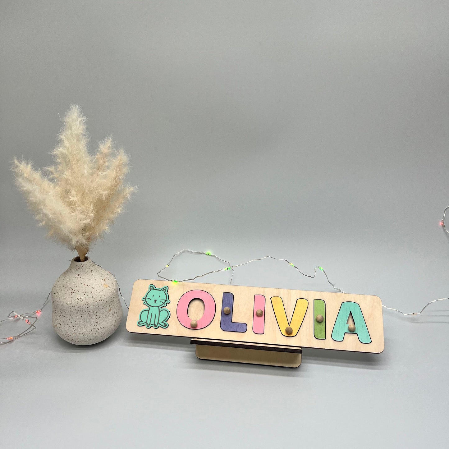 Wooden Name Puzzle, First Birthday Gift, Personalized Gift for baby, Natural Wooden Puzzle, Baby & Toddler Birthday Gift, Baby Name Puzzle