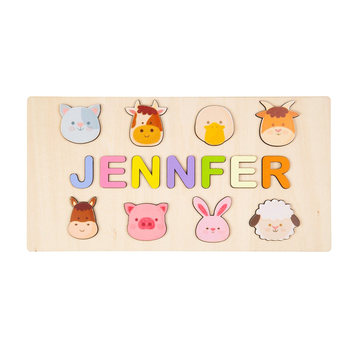 Custom Handmade Animal-themed Name Puzzle : Personalized Birthday & Christmas Gift for Kids, Toddlers – Unique Wood Toy