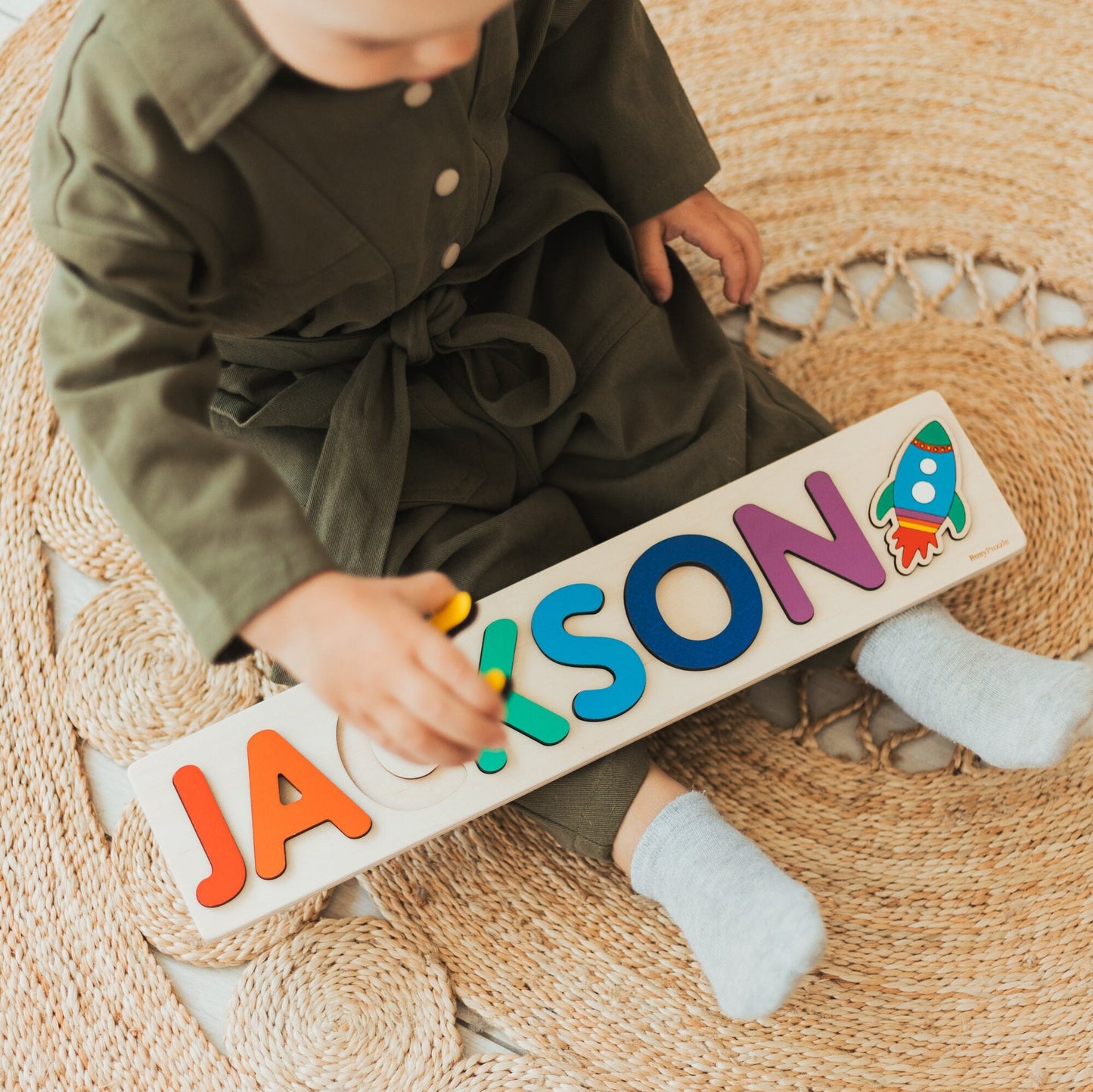 Name Puzzle With Pegs, Baby Girl Gift, Personalized Wooden Toys, Baby Shower, Easter Gifts for Kids, Wood Toddler Toys, First Birthday 1800