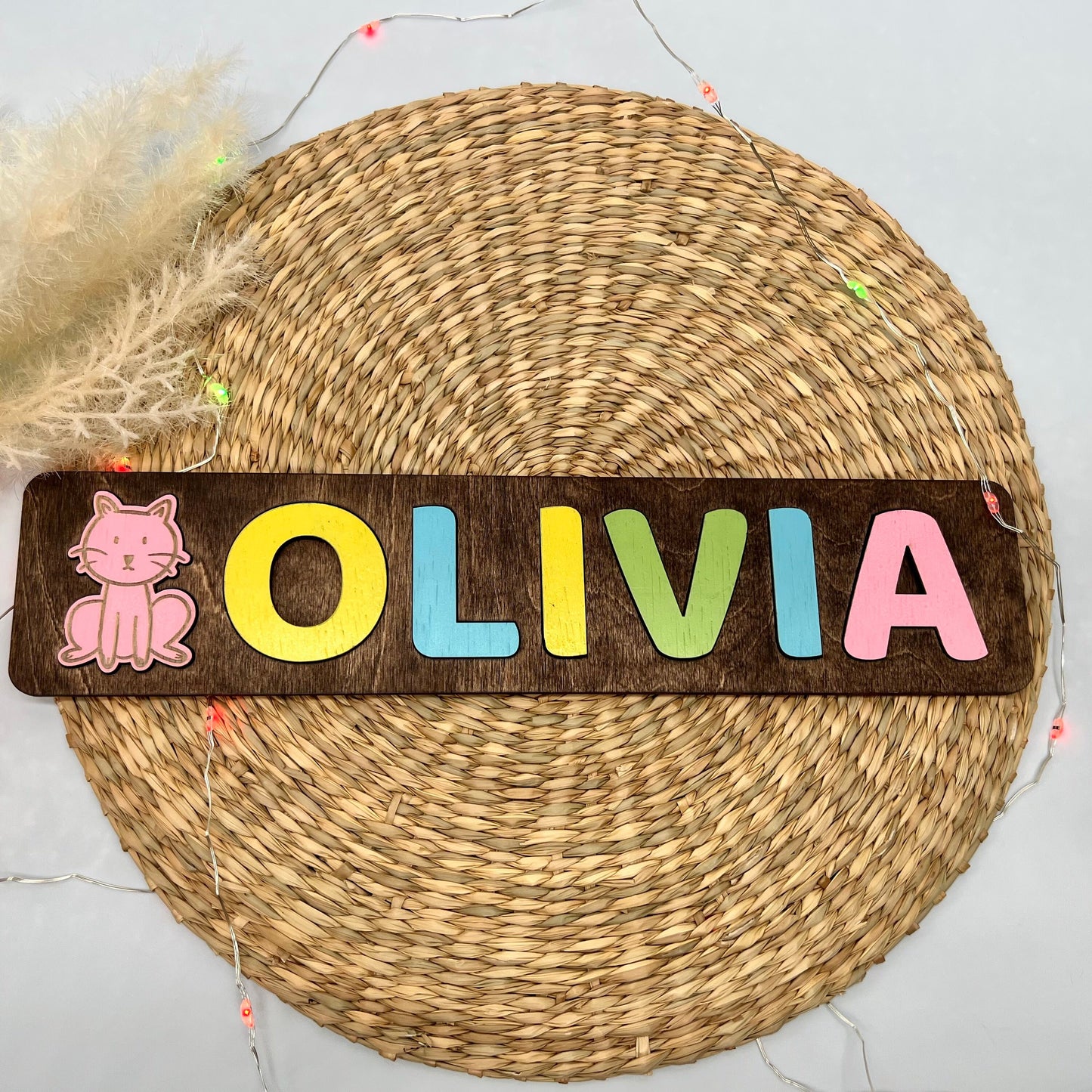 Wooden Name Puzzle, First Birthday Gift, Personalized Gift for baby, Natural Wooden Puzzle, Baby & Toddler Birthday Gift, Baby Name Puzzle