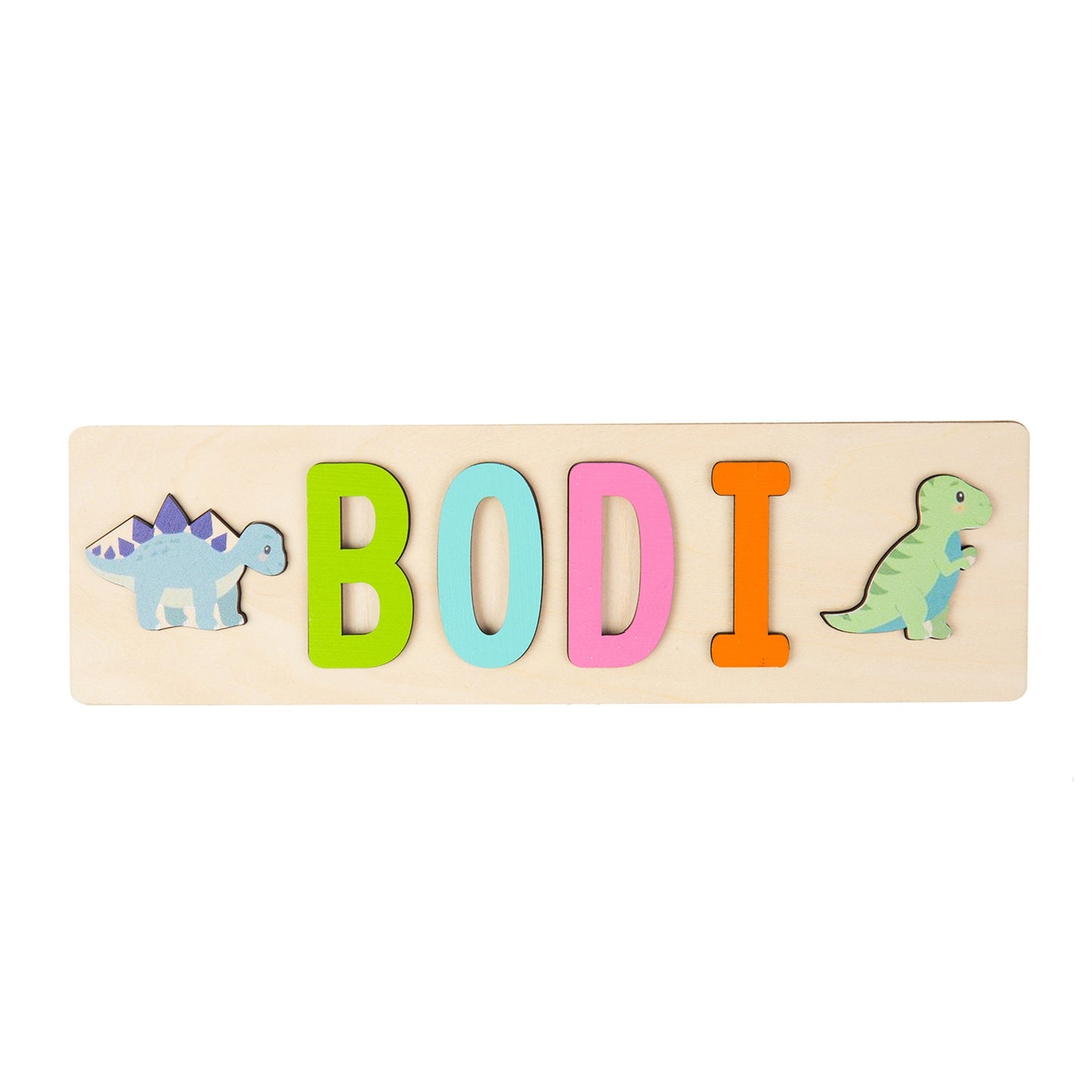 Personalized First Name Wooden Puzzle,Dinosaur Wood Name Puzzle, Personalized Toddler Puzzle,First Birthday Gift