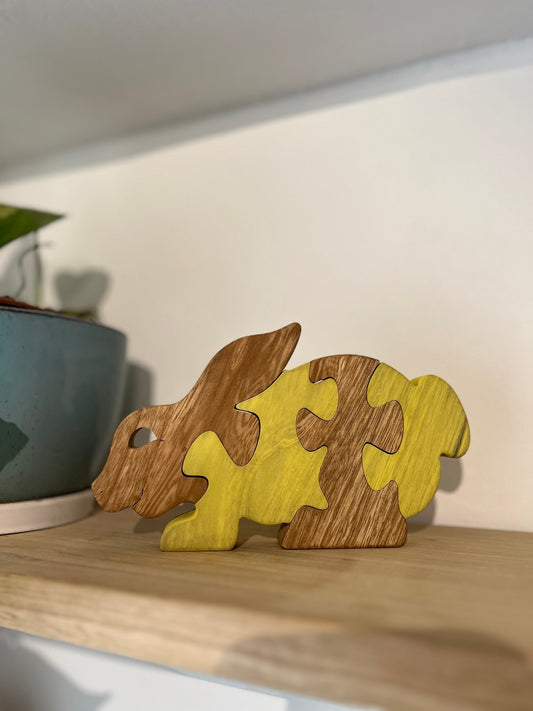 Wooden bunny Puzzle - Rabbit Puzzle - Wood Toy - Wooden  puzzle - Wood Puzzle - Birthday Gift -  Kids Gift - Jigsaw Puzzle