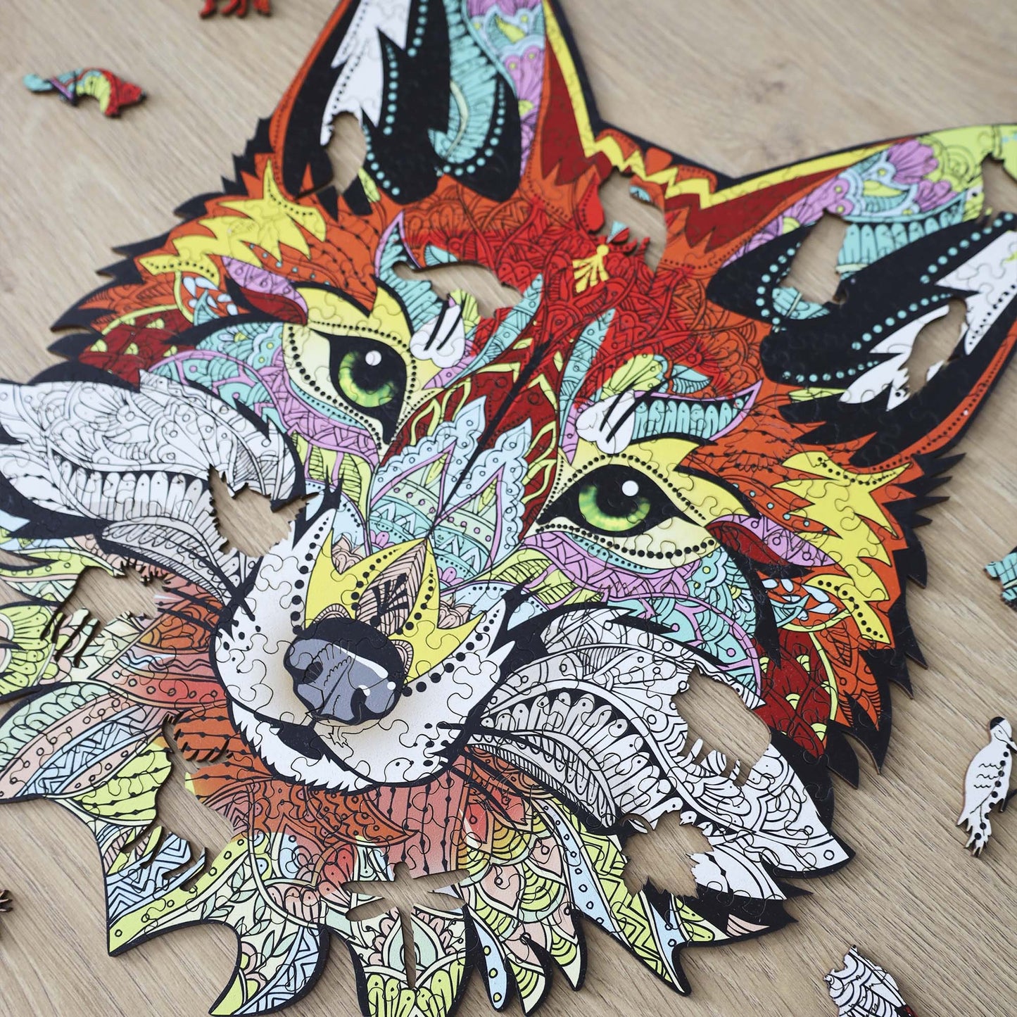 Fox jigsaw puzzle, adult wooden puzzle, family game night, 3d puzzle, unique shaped pieces, hobby love gift