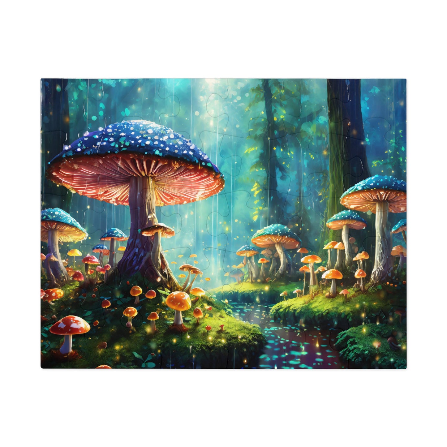 Mushroom Puzzle, Mystic Mycelium: Enchanted Forest Glow Jigsaw Puzzle, 500 Piece Puzzle,1000 Piece Puzzle, Enchanted Forest Puzzle