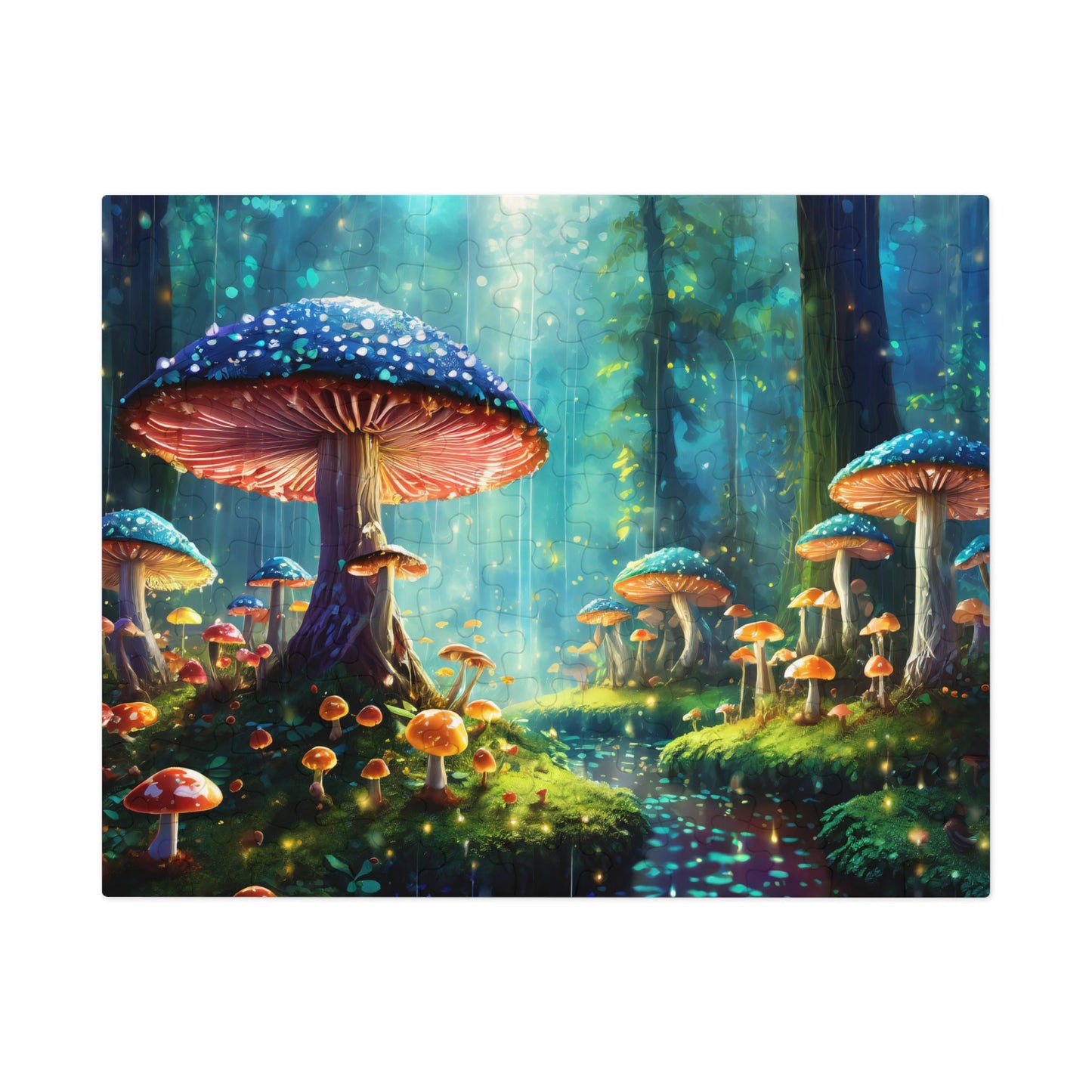 Mushroom Puzzle, Mystic Mycelium: Enchanted Forest Glow Jigsaw Puzzle, 500 Piece Puzzle,1000 Piece Puzzle, Enchanted Forest Puzzle