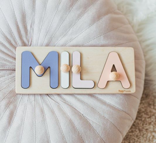 New Baby Gift Wood Name Puzzle for Toddler Personalized Baby Gift Birthday Gift for Kids First Birthday Gift for Baby Boy Baby Girl