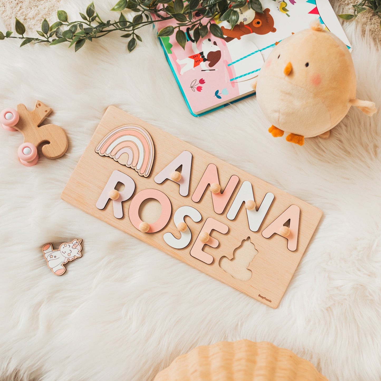 New Baby Gift Wood Name Puzzle for Toddler Personalized Baby Gift Birthday Gift for Kids First Birthday Gift for Baby Boy Baby Girl