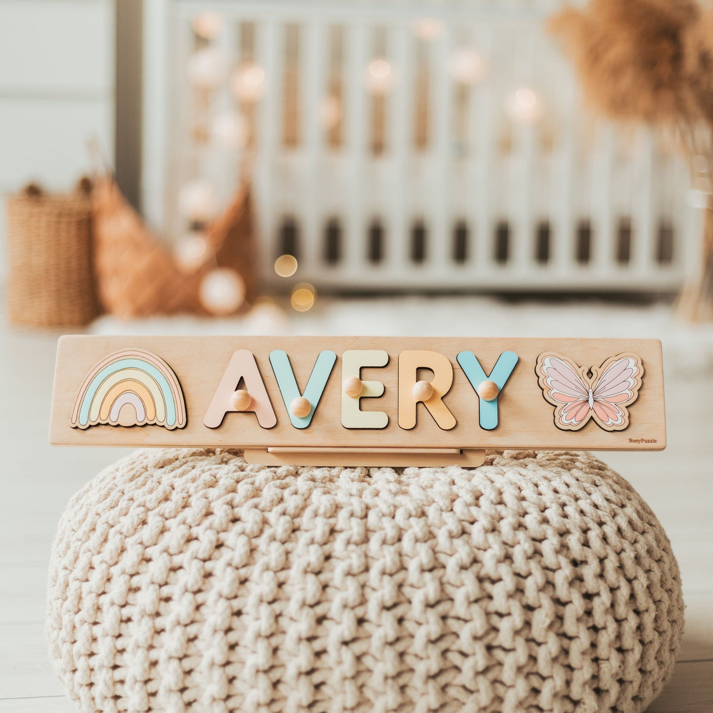 New Baby Gift Wood Name Puzzle for Toddler Personalized Baby Gift Birthday Gift for Kids First Birthday Gift for Baby Boy Baby Girl