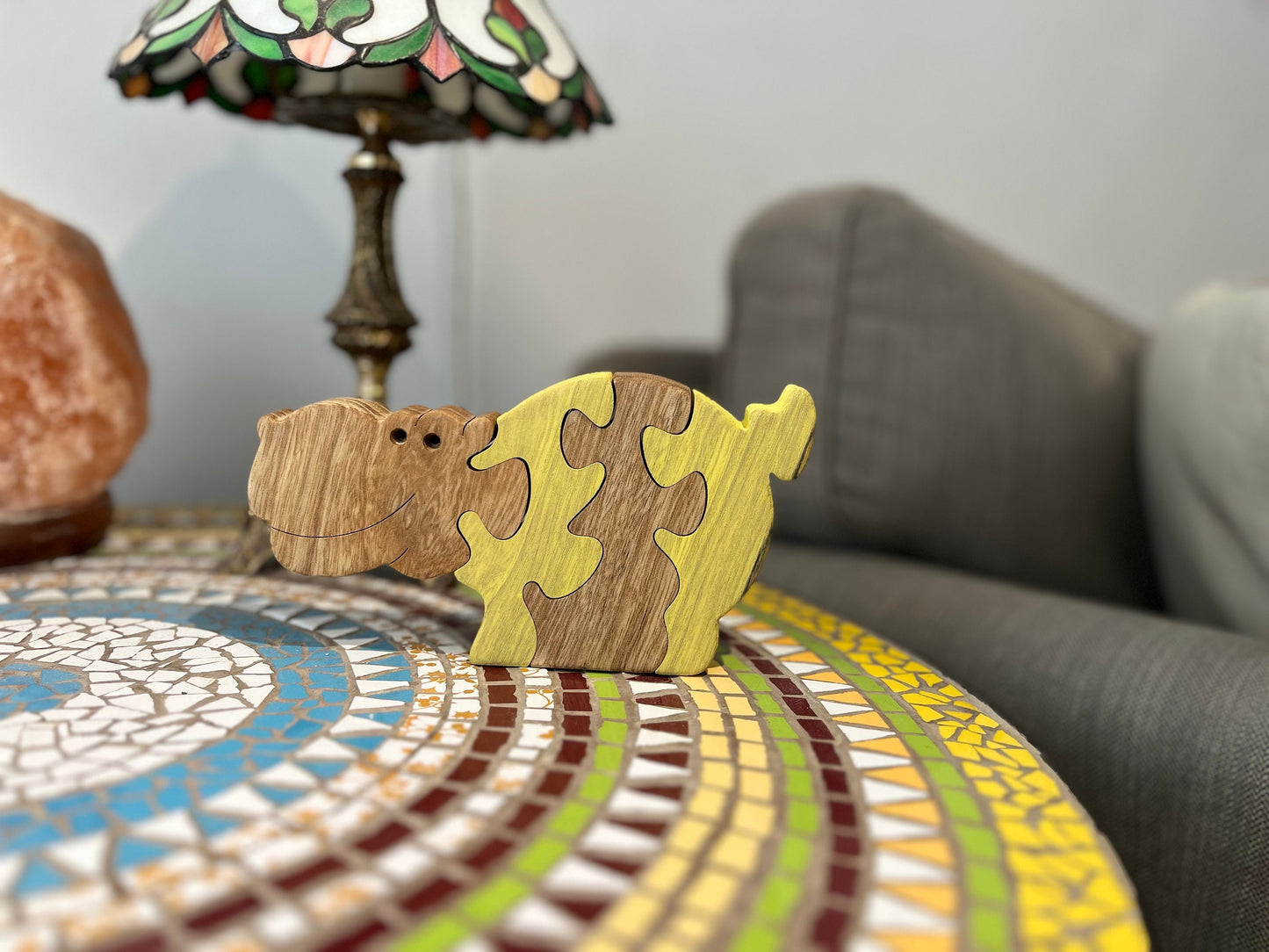 River Horse Hippo Puzzle - Vibrant Wooden Jigsaw, Kid-Friendly Wildlife Toy, Educational River Safari Game, Unique Hippopotamus Gift